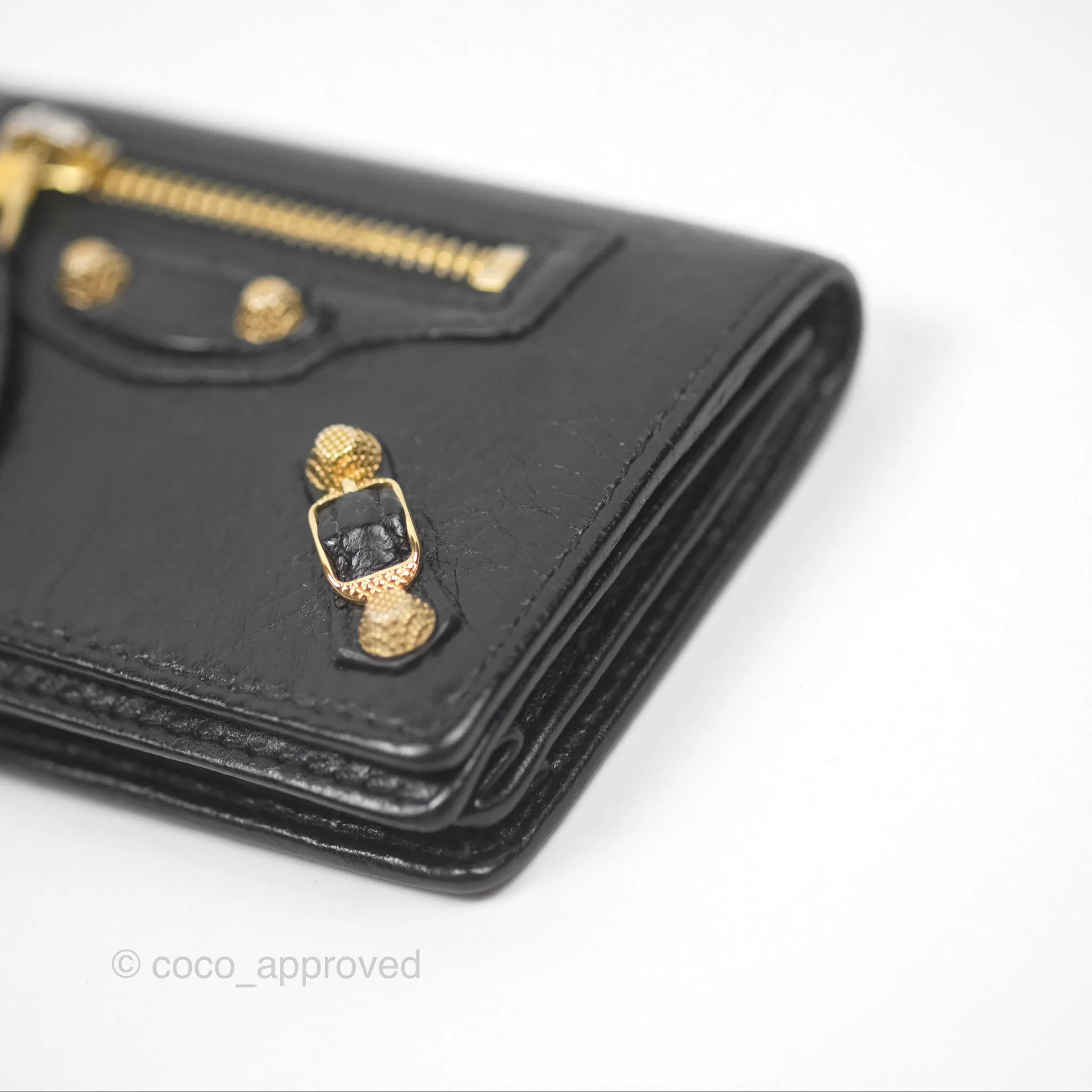 Balenciaga City Moto Bifold Cardholder Black