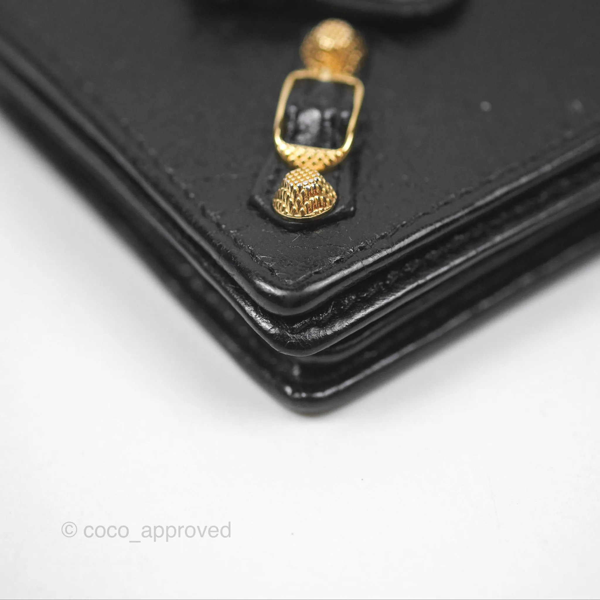 Balenciaga City Moto Bifold Cardholder Black