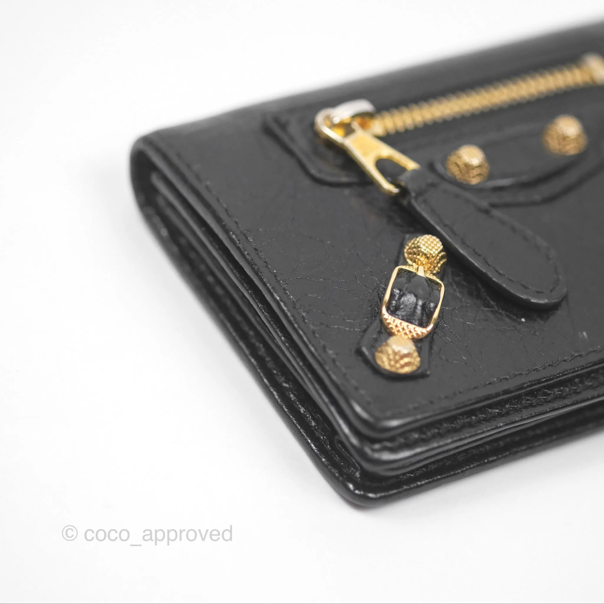 Balenciaga City Moto Bifold Cardholder Black