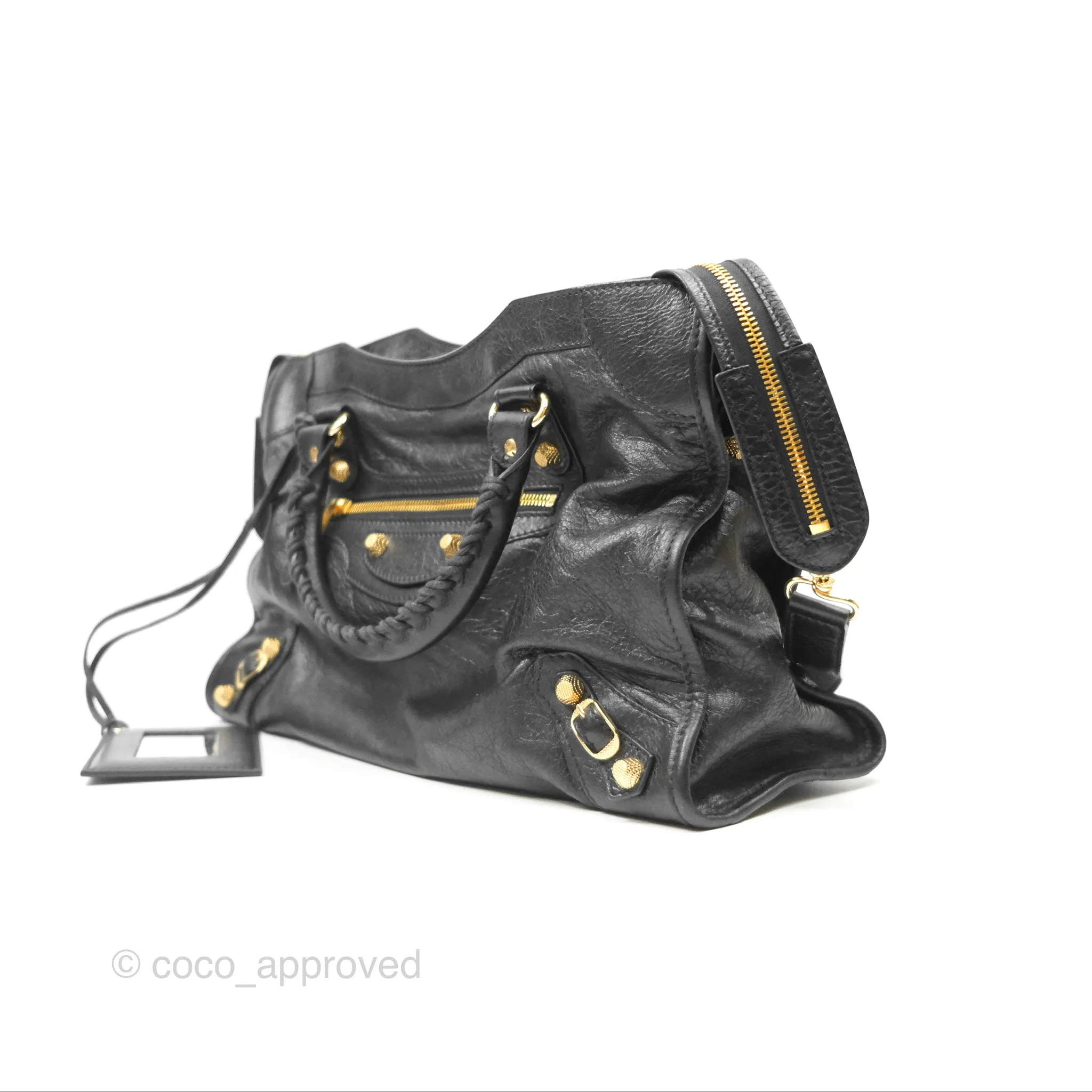 Balenciaga Classic City Bag Black Calfskin Gold Hardware