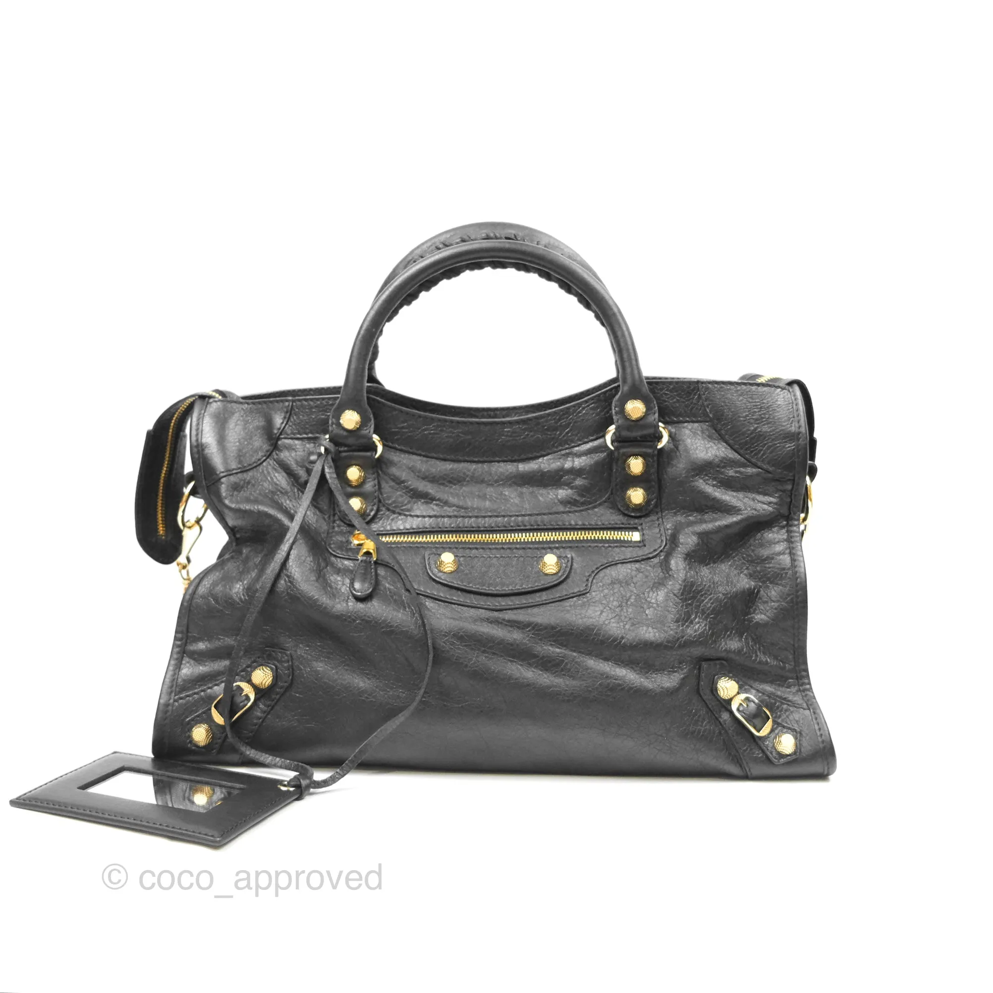 Balenciaga Classic City Bag Black Calfskin Gold Hardware