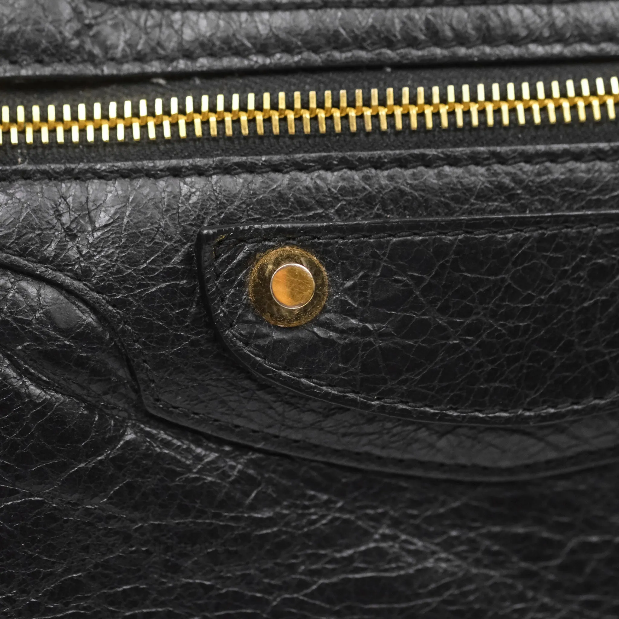 Balenciaga Classic City Bag Black Calfskin Gold Hardware