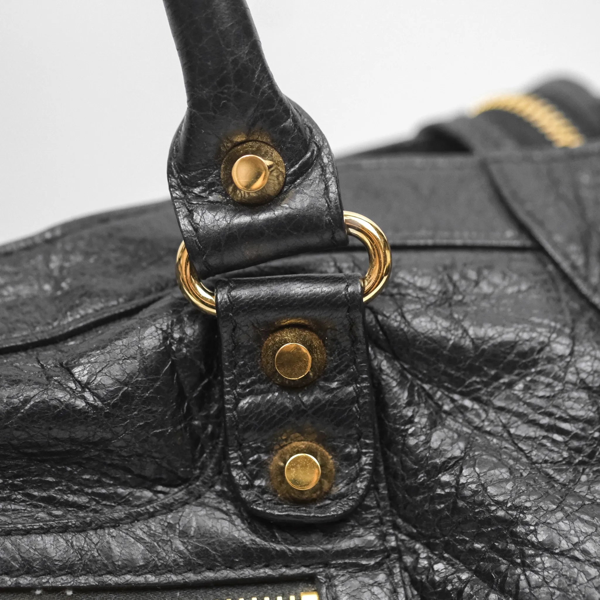 Balenciaga Classic City Bag Black Calfskin Gold Hardware