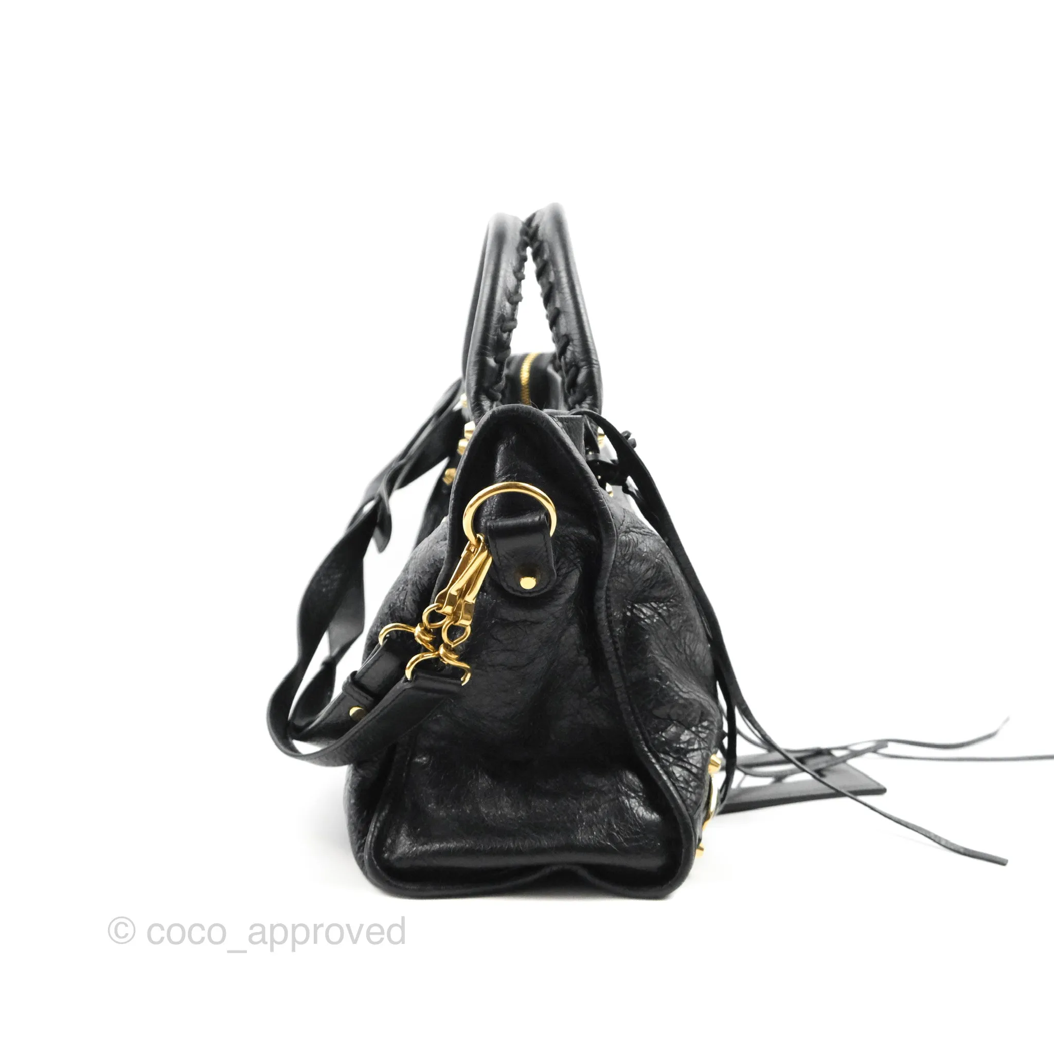 Balenciaga Classic City Bag Black Calfskin Gold Hardware