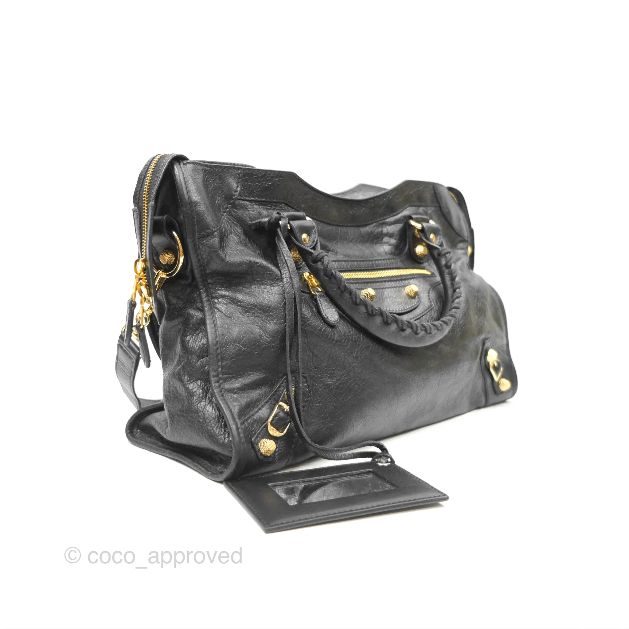 Balenciaga Classic City Bag Black Calfskin Gold Hardware