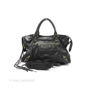 Balenciaga Classic City Bag Black Calfskin Gold Hardware
