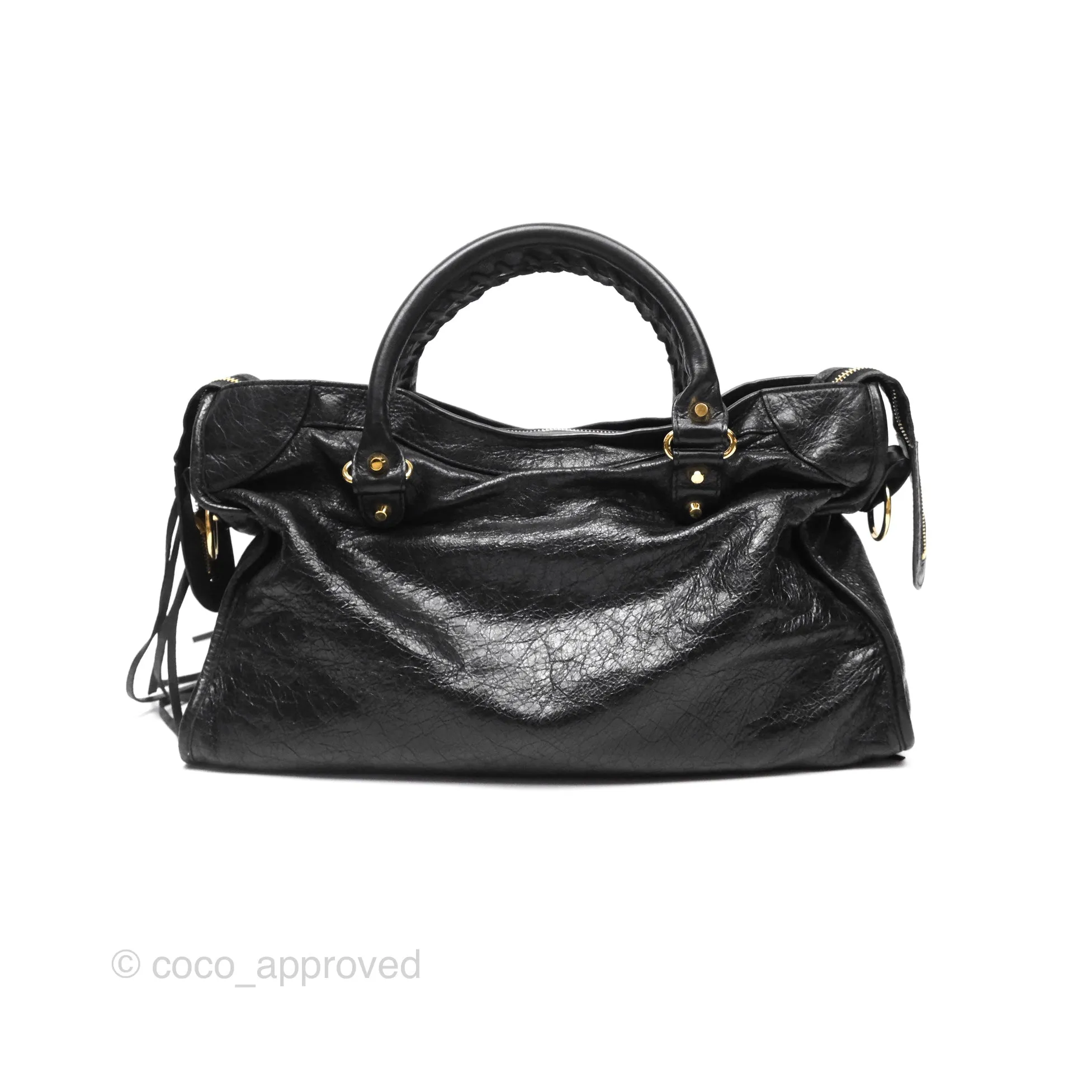 Balenciaga Classic City Bag Black Calfskin Gold Hardware
