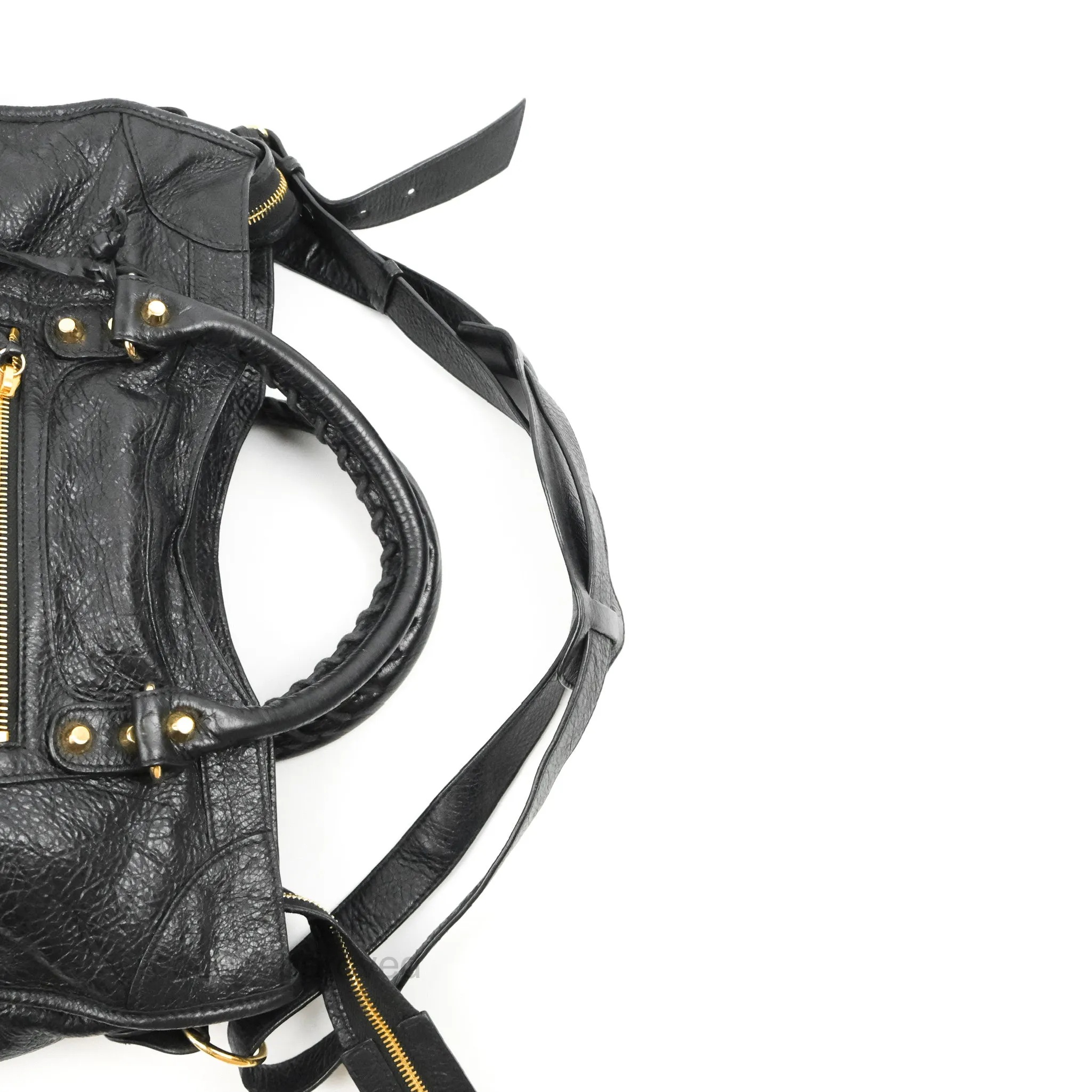 Balenciaga Classic City Bag Black Calfskin Gold Hardware