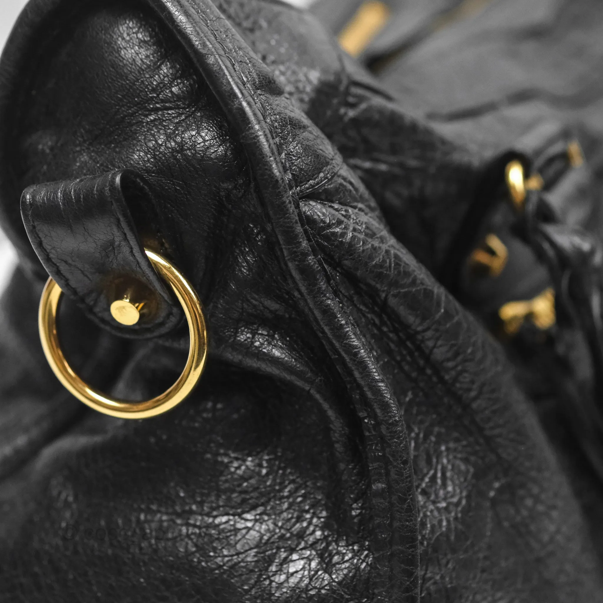 Balenciaga Classic City Bag Black Calfskin Gold Hardware