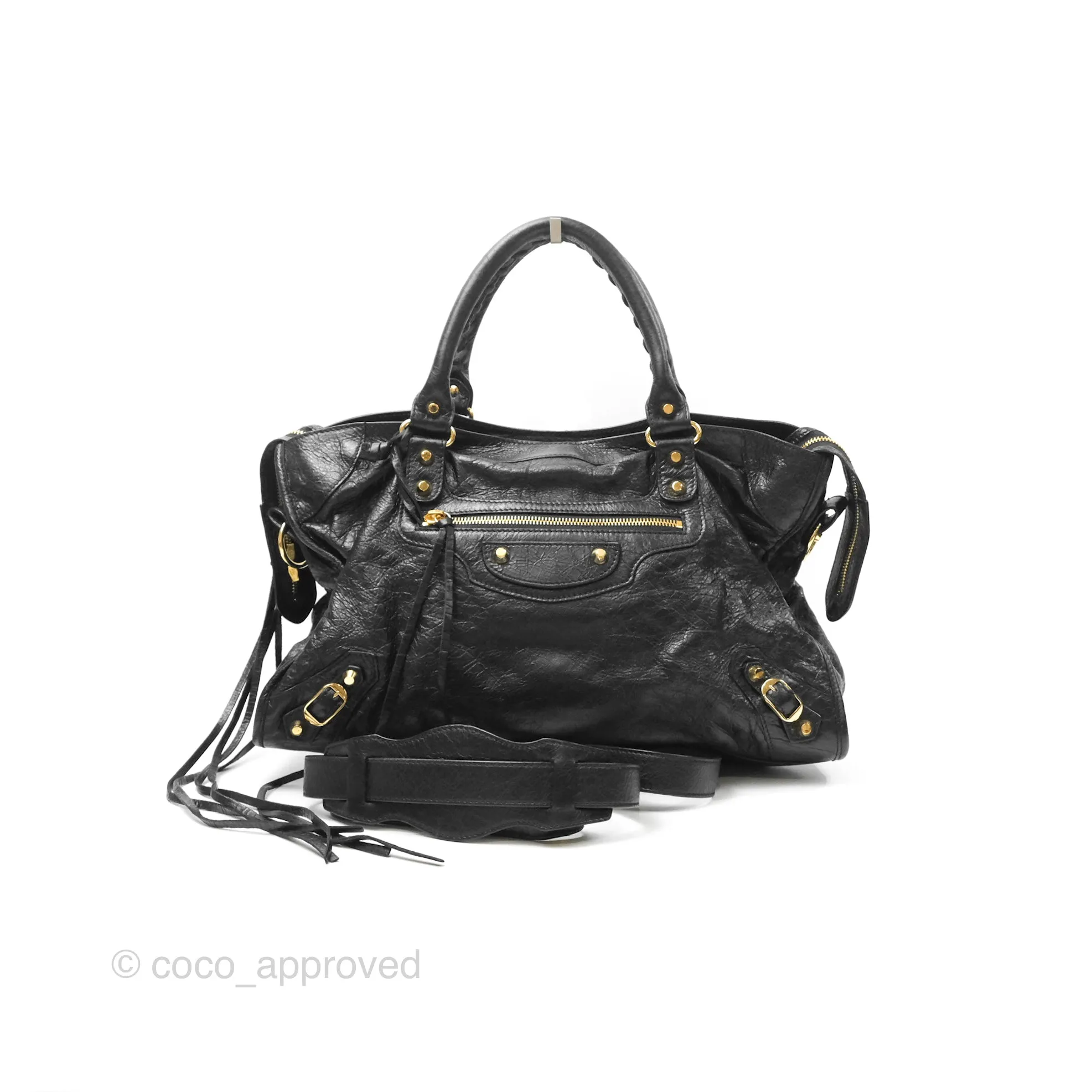 Balenciaga Classic City Bag Black Calfskin Gold Hardware