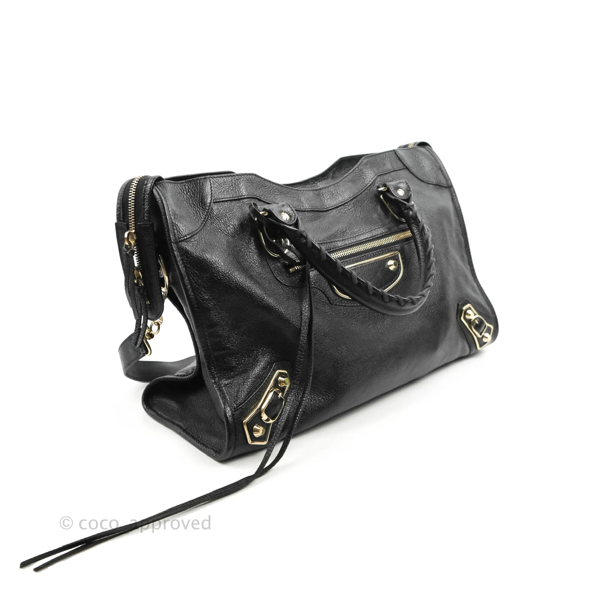 Balenciaga Classic City Bag Black Calfskin Gold Hardware