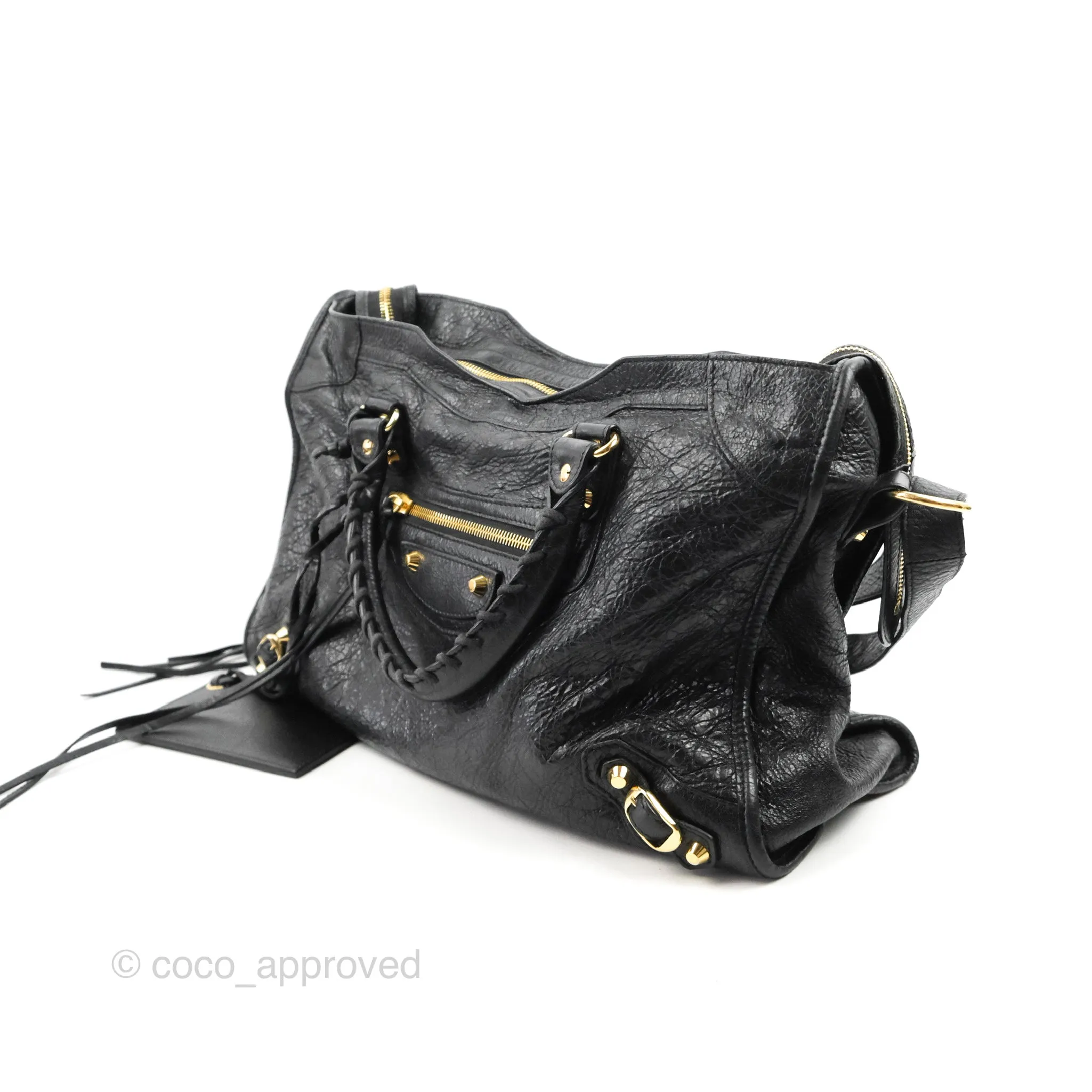 Balenciaga Classic City Bag Black Calfskin Gold Hardware