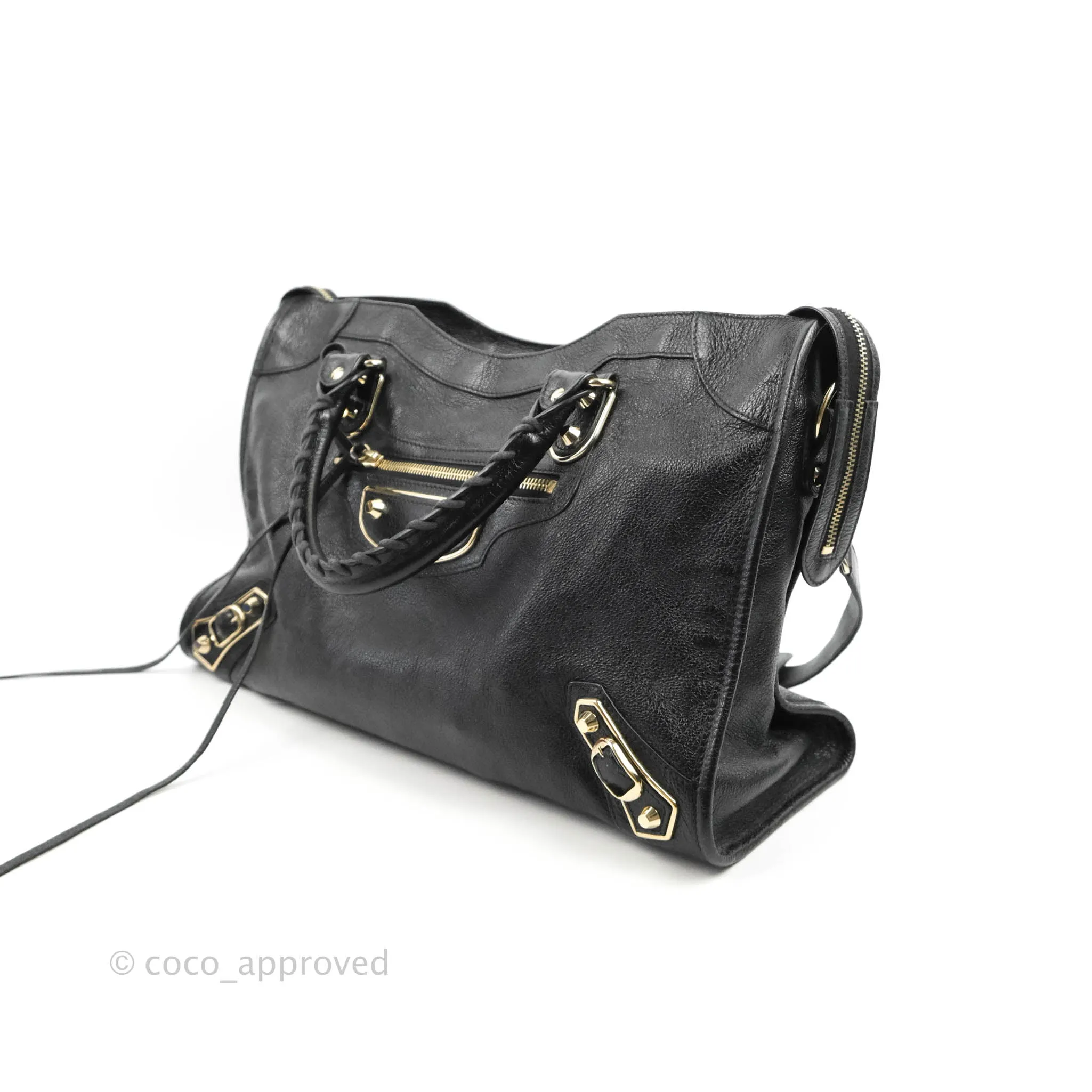Balenciaga Classic City Bag Black Calfskin Gold Hardware