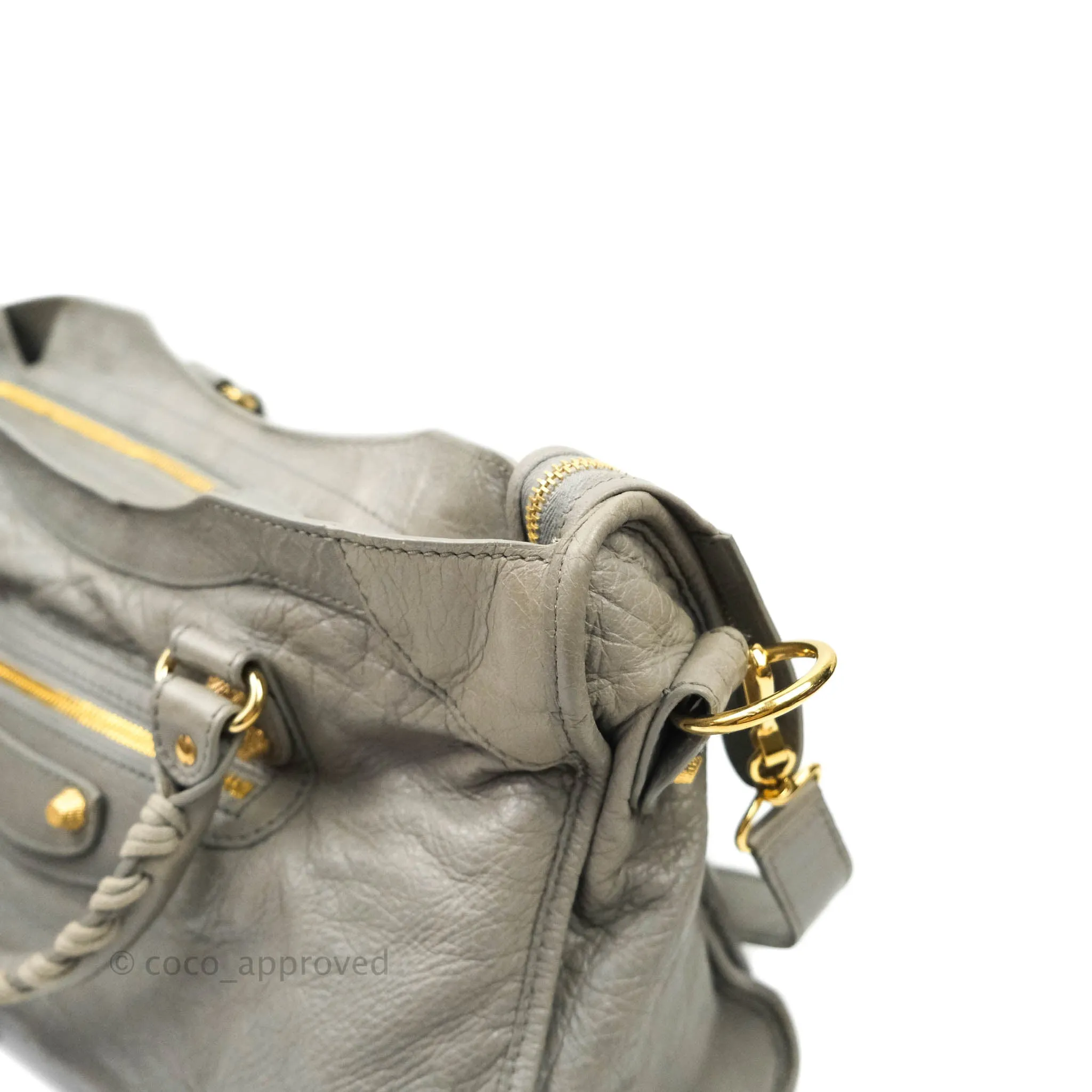 Balenciaga Classic City Bag Calfskin Grey Gold Hardware
