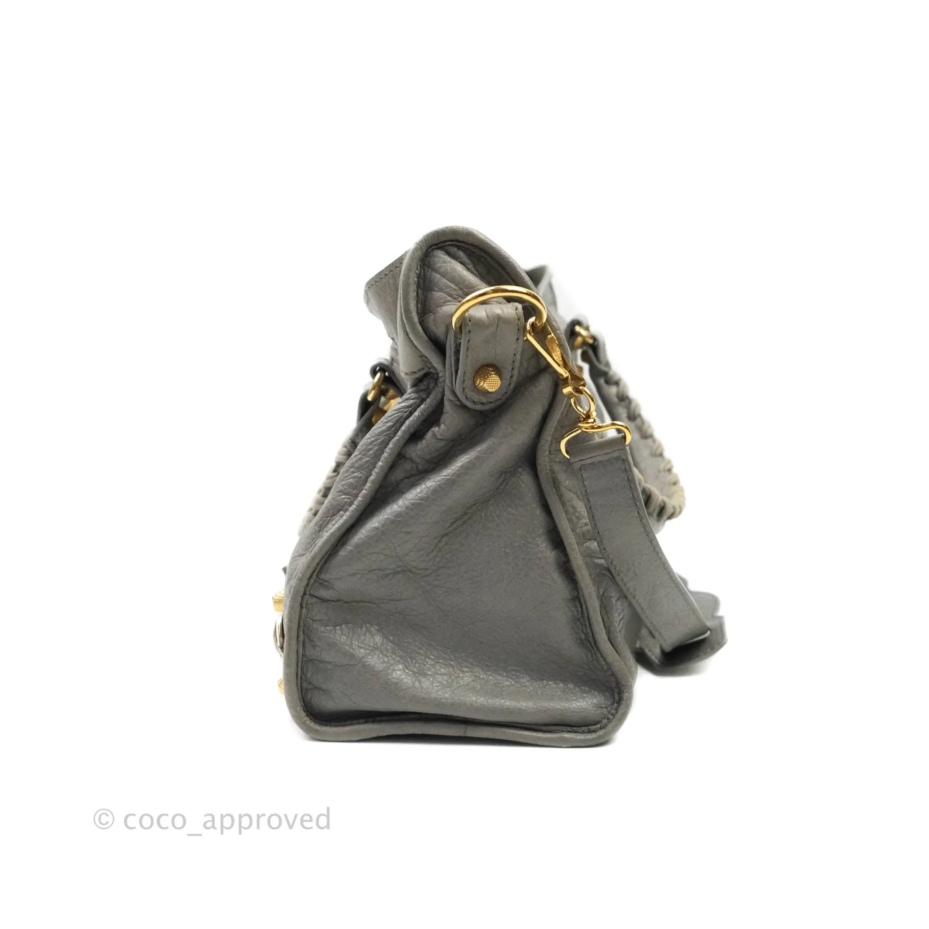 Balenciaga Classic City Bag Calfskin Grey Gold Hardware