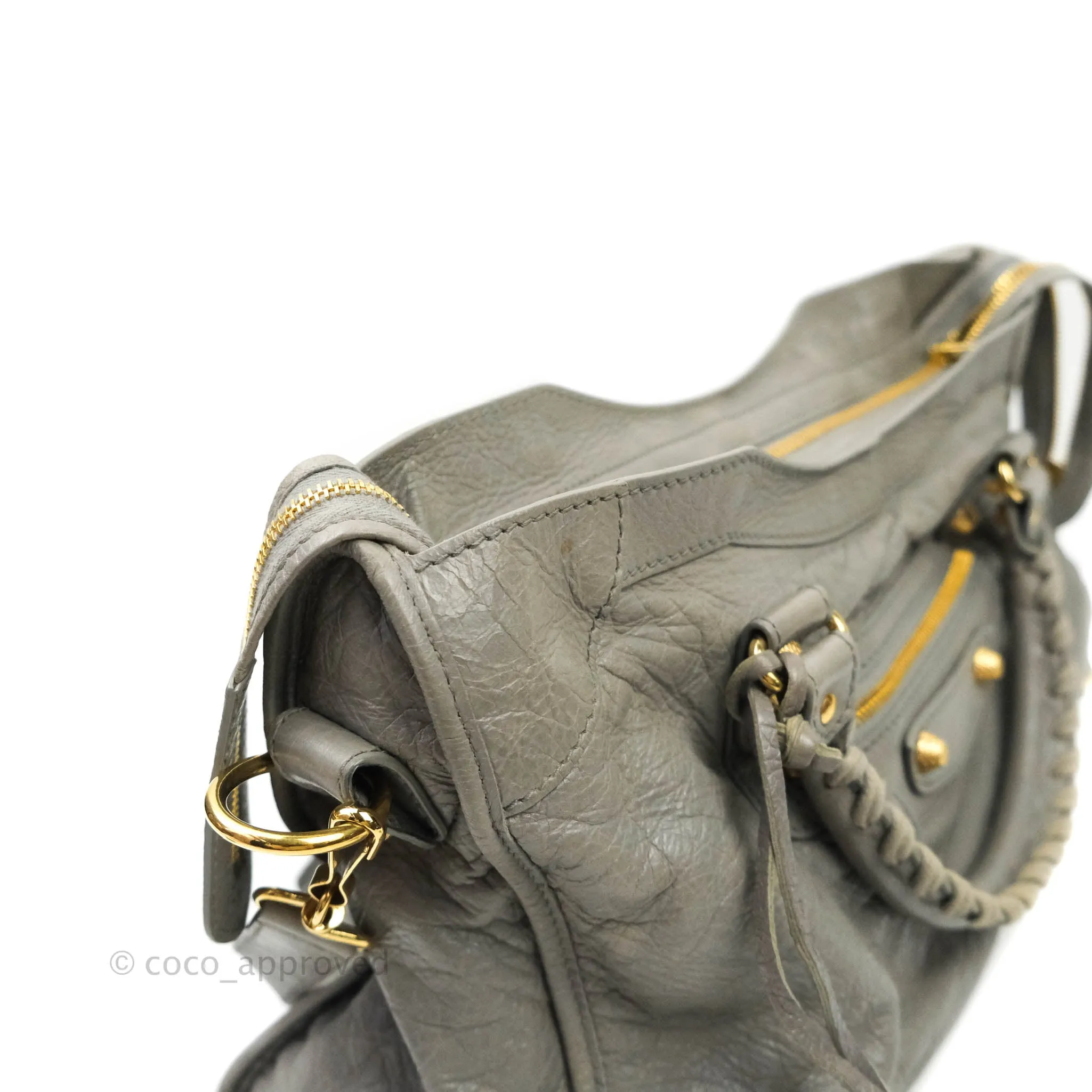 Balenciaga Classic City Bag Calfskin Grey Gold Hardware