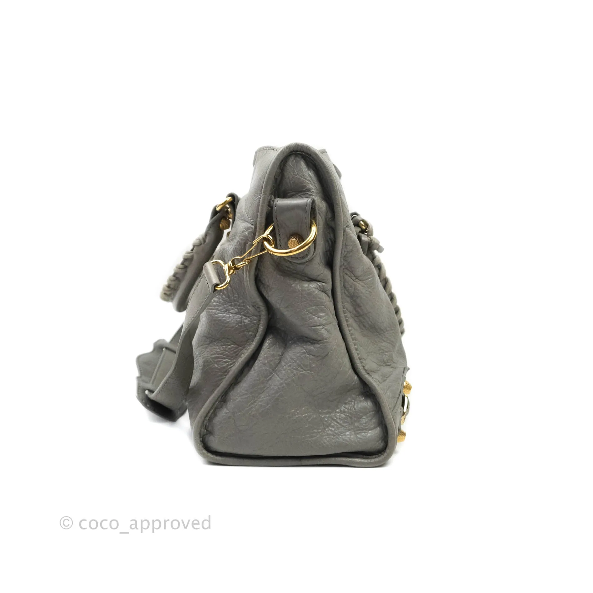 Balenciaga Classic City Bag Calfskin Grey Gold Hardware