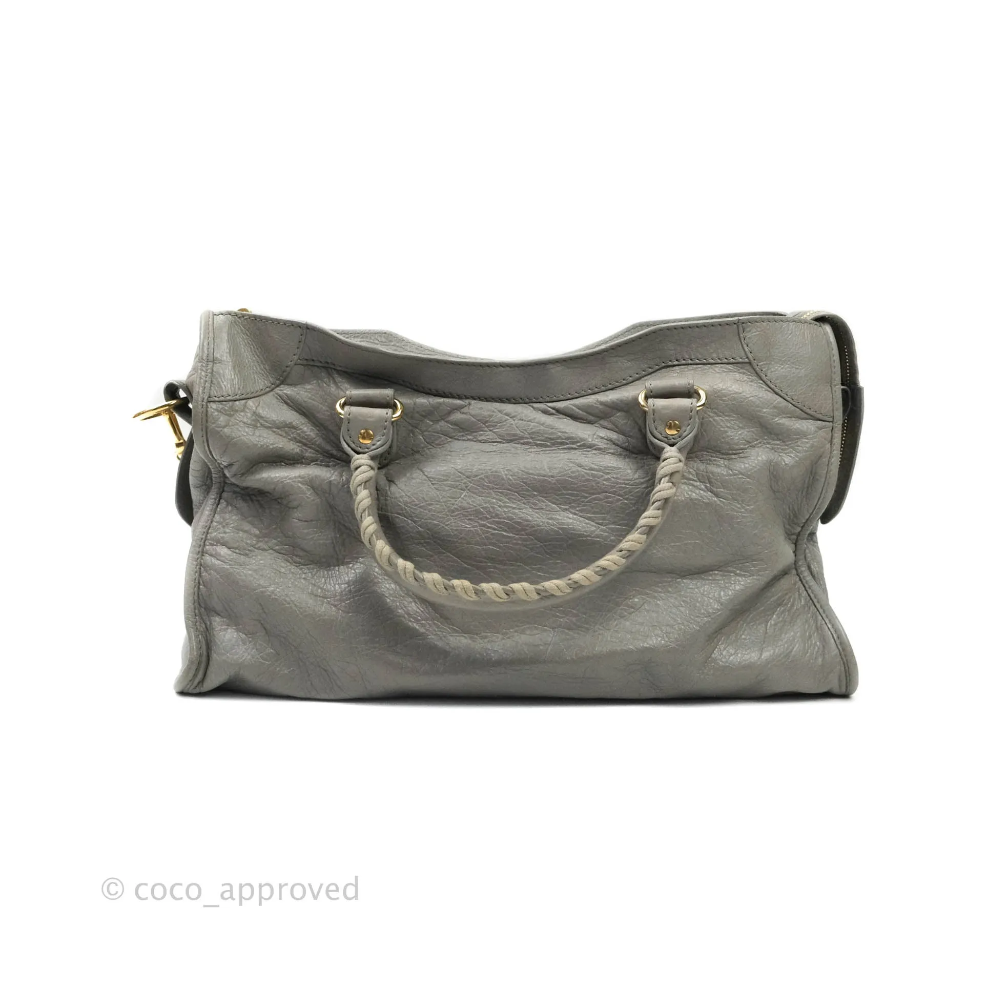 Balenciaga Classic City Bag Calfskin Grey Gold Hardware