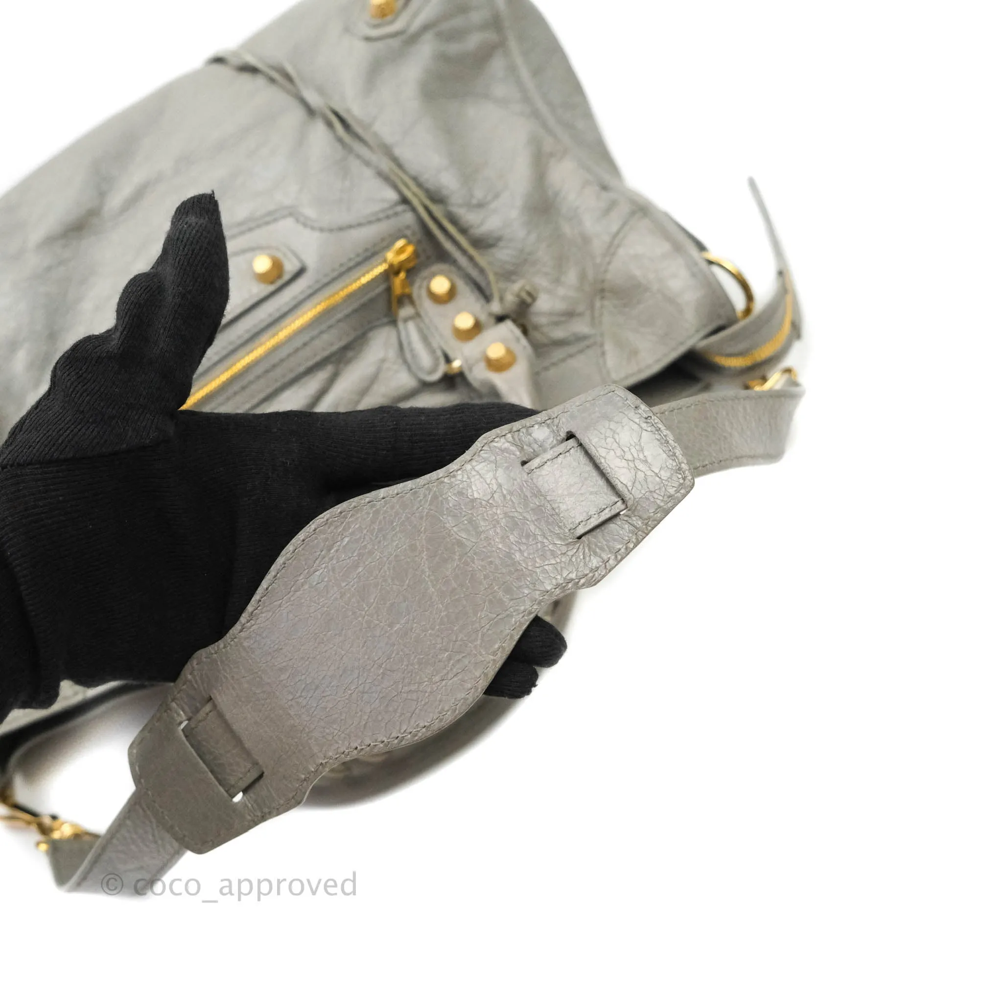 Balenciaga Classic City Bag Calfskin Grey Gold Hardware