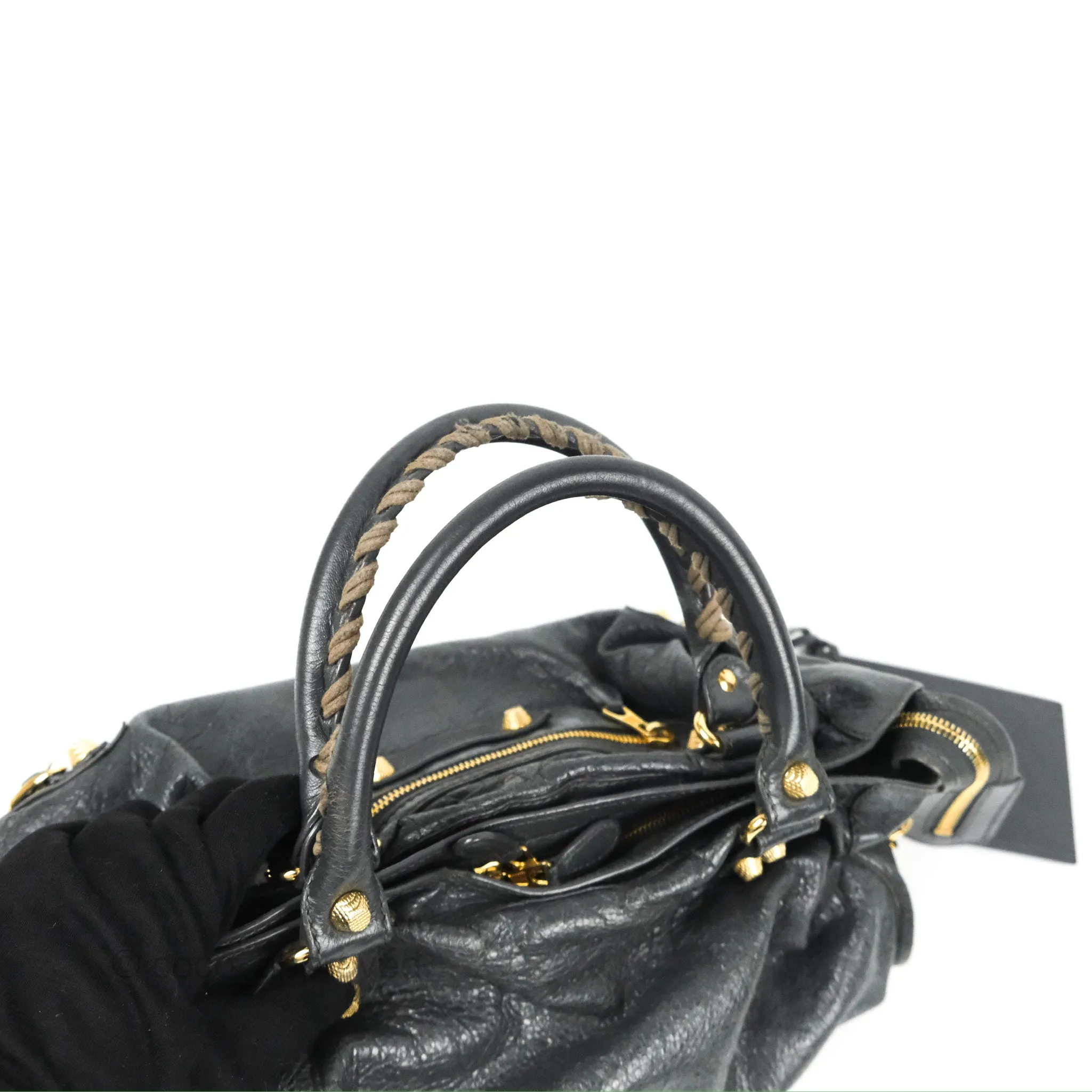 Balenciaga Classic City Bag Dark Grey Calfskin Gold Hardware