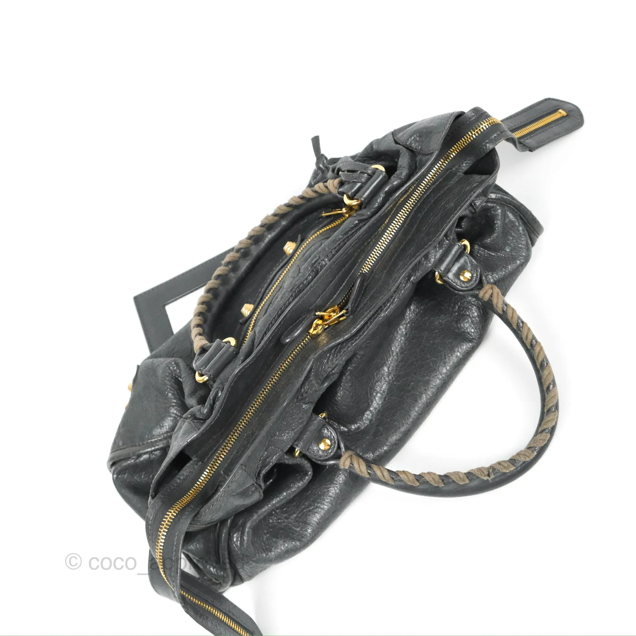 Balenciaga Classic City Bag Dark Grey Calfskin Gold Hardware