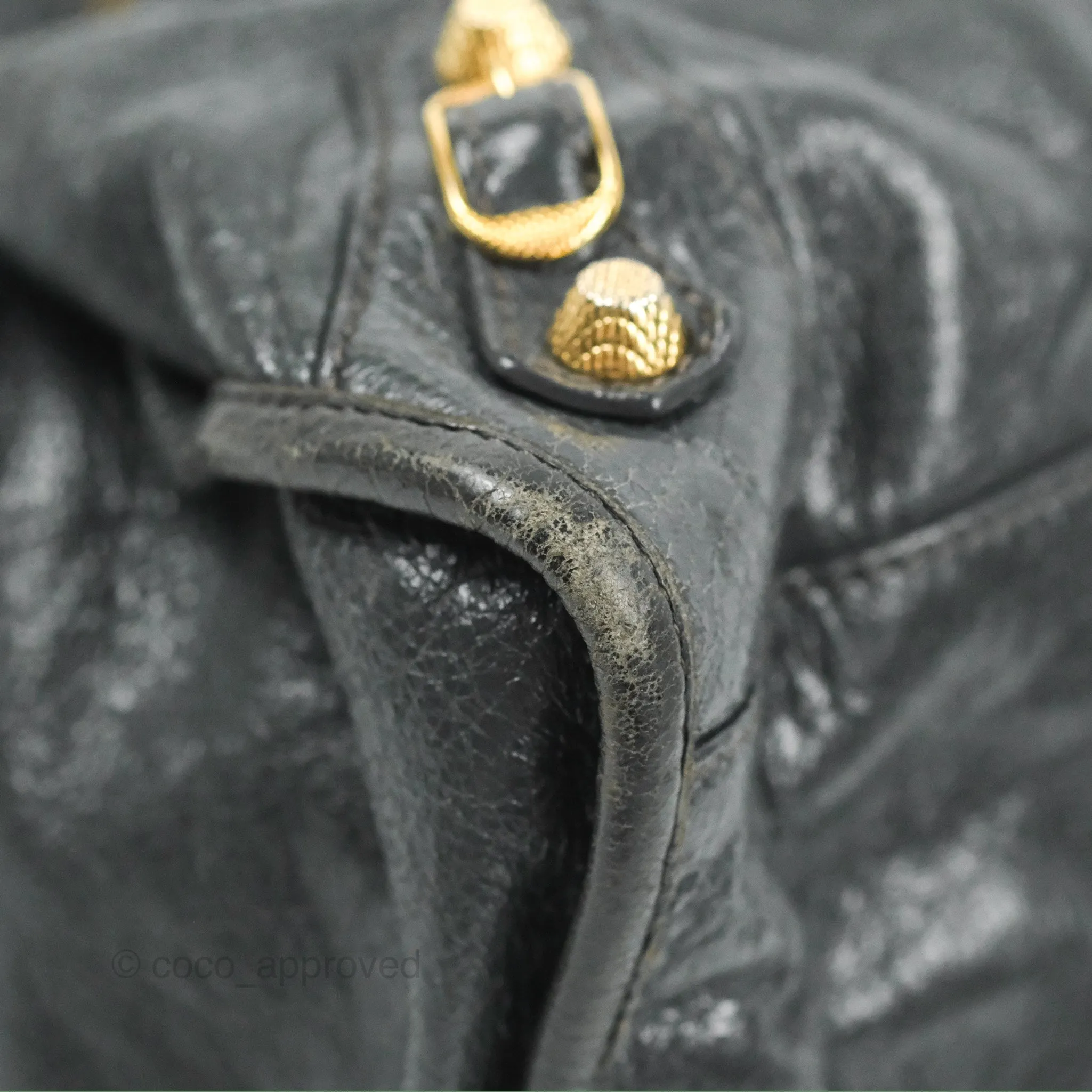 Balenciaga Classic City Bag Dark Grey Calfskin Gold Hardware