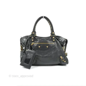 Balenciaga Classic City Bag Dark Grey Calfskin Gold Hardware