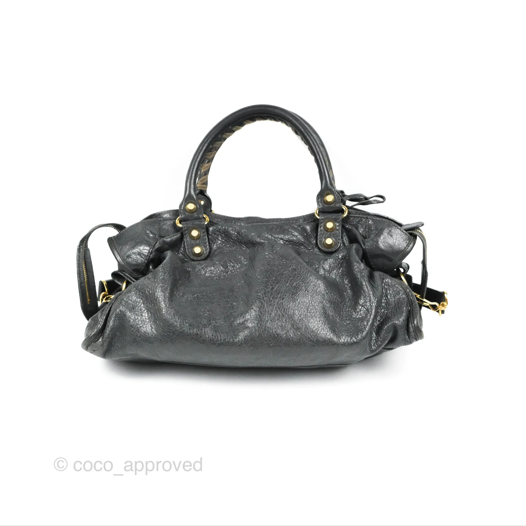 Balenciaga Classic City Bag Dark Grey Calfskin Gold Hardware