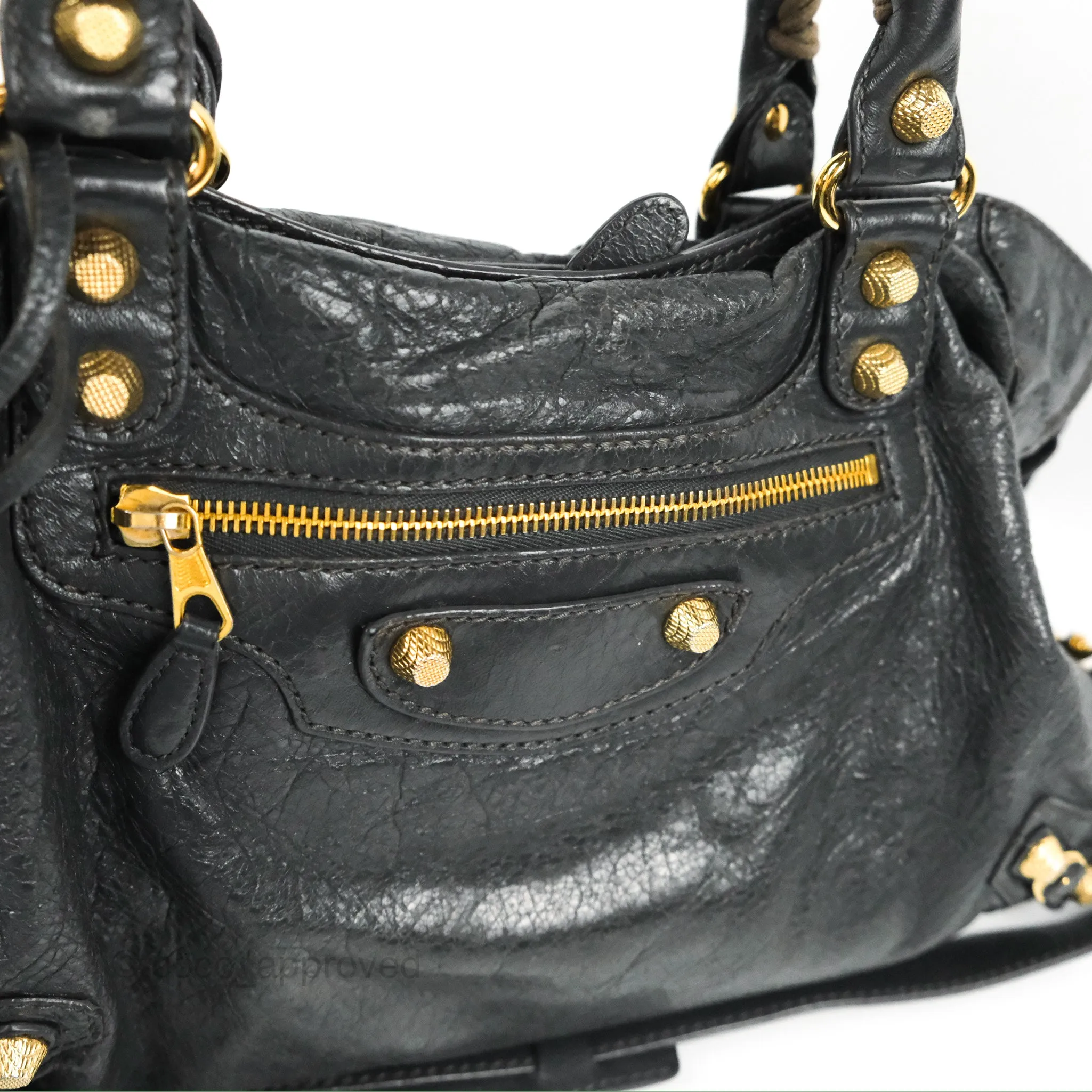 Balenciaga Classic City Bag Dark Grey Calfskin Gold Hardware