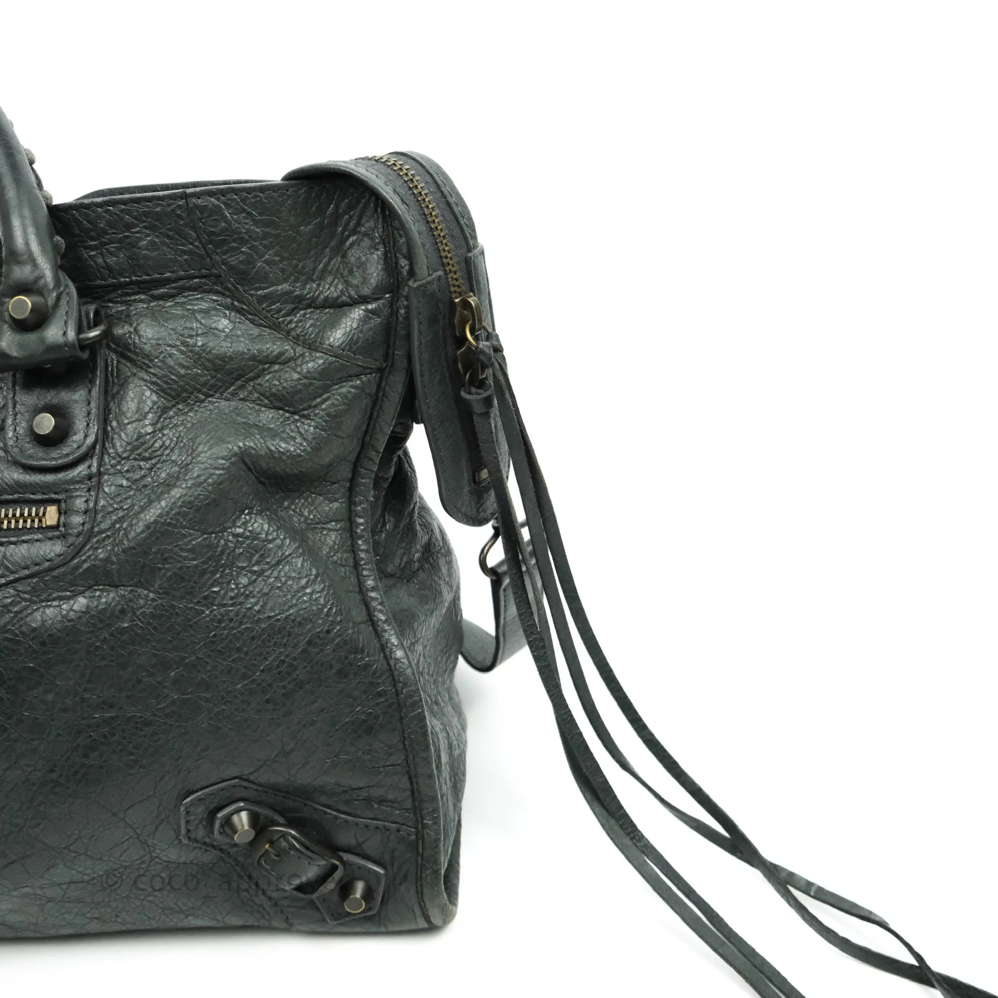 Balenciaga Classic City Bag Dark Grey Calfskin Ruthenium Hardware