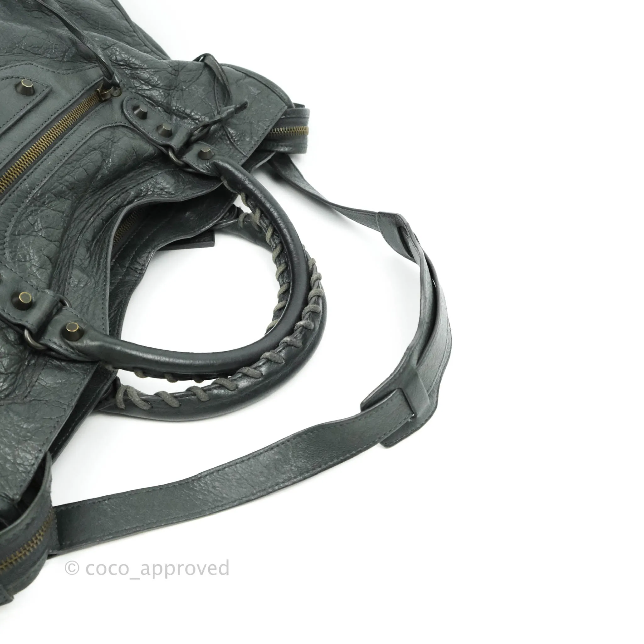 Balenciaga Classic City Bag Dark Grey Calfskin Ruthenium Hardware