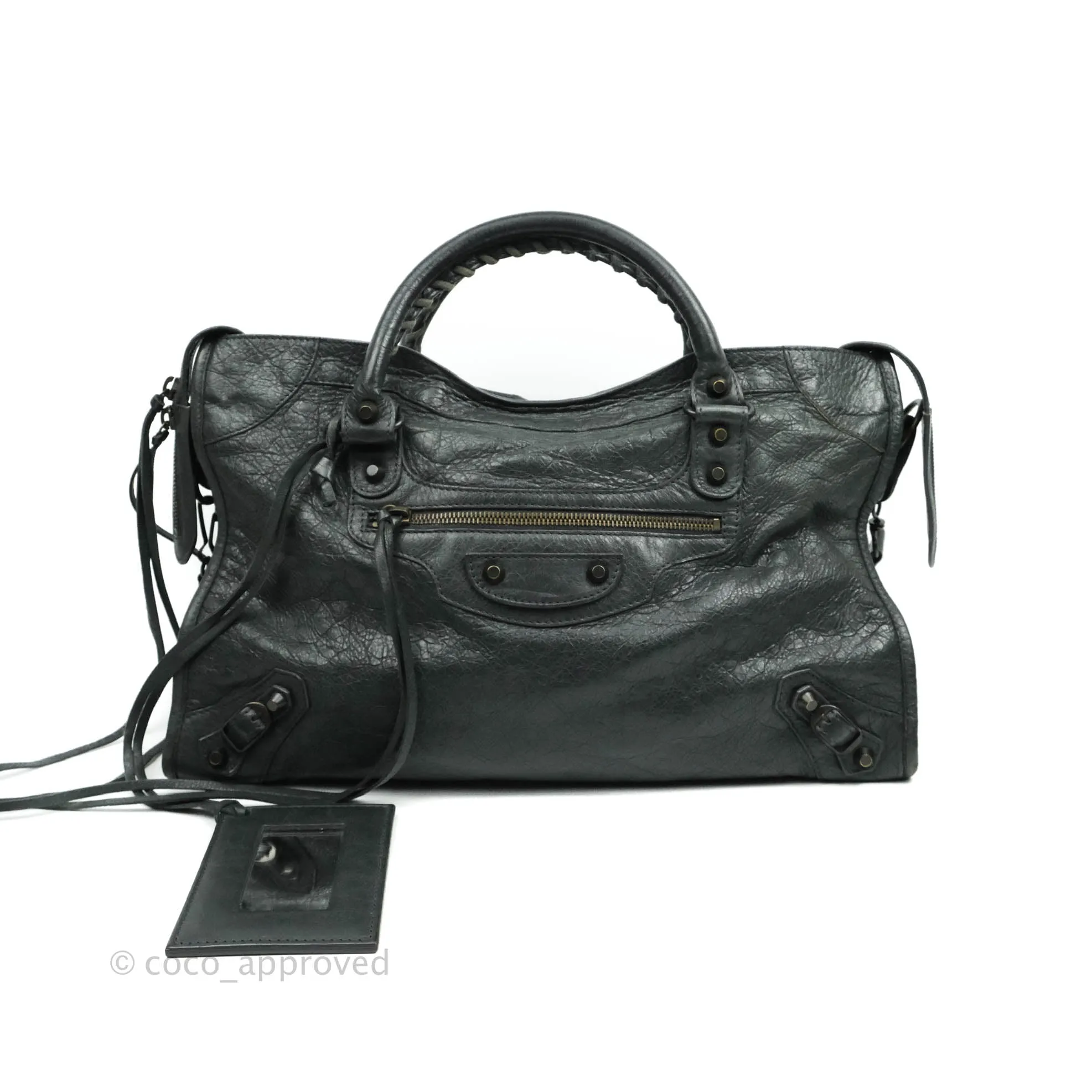 Balenciaga Classic City Bag Dark Grey Calfskin Ruthenium Hardware