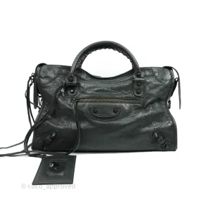 Balenciaga Classic City Bag Dark Grey Calfskin Ruthenium Hardware