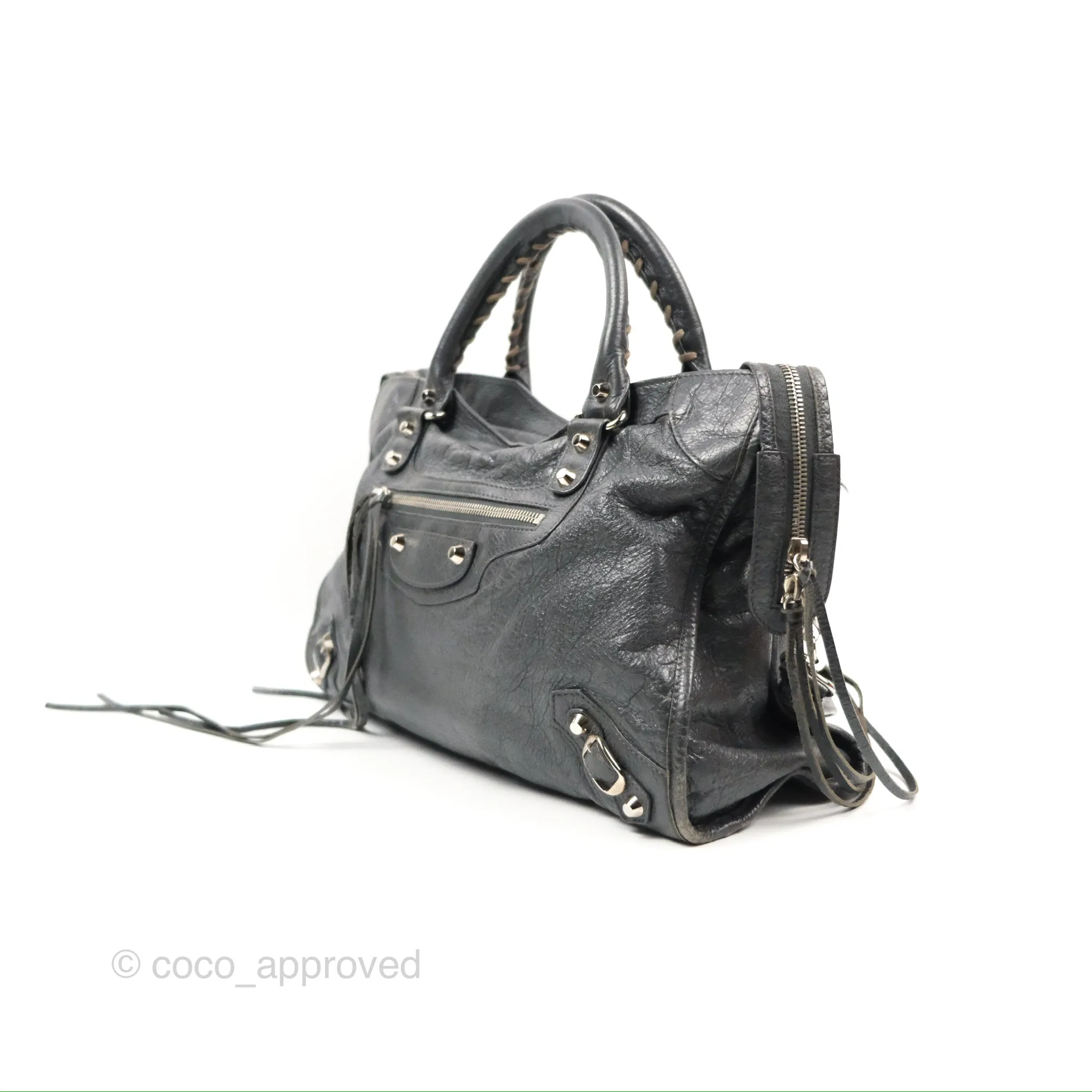 Balenciaga Classic City Bag Dark Grey Calfskin Silver Hardware