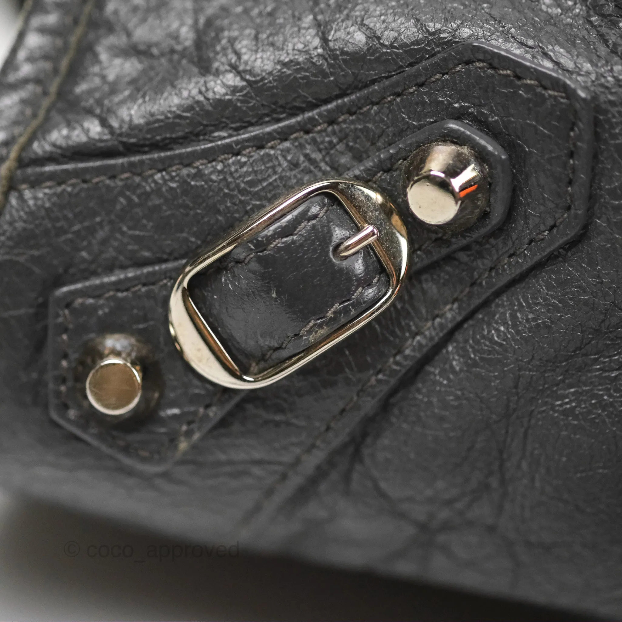Balenciaga Classic City Bag Dark Grey Calfskin Silver Hardware