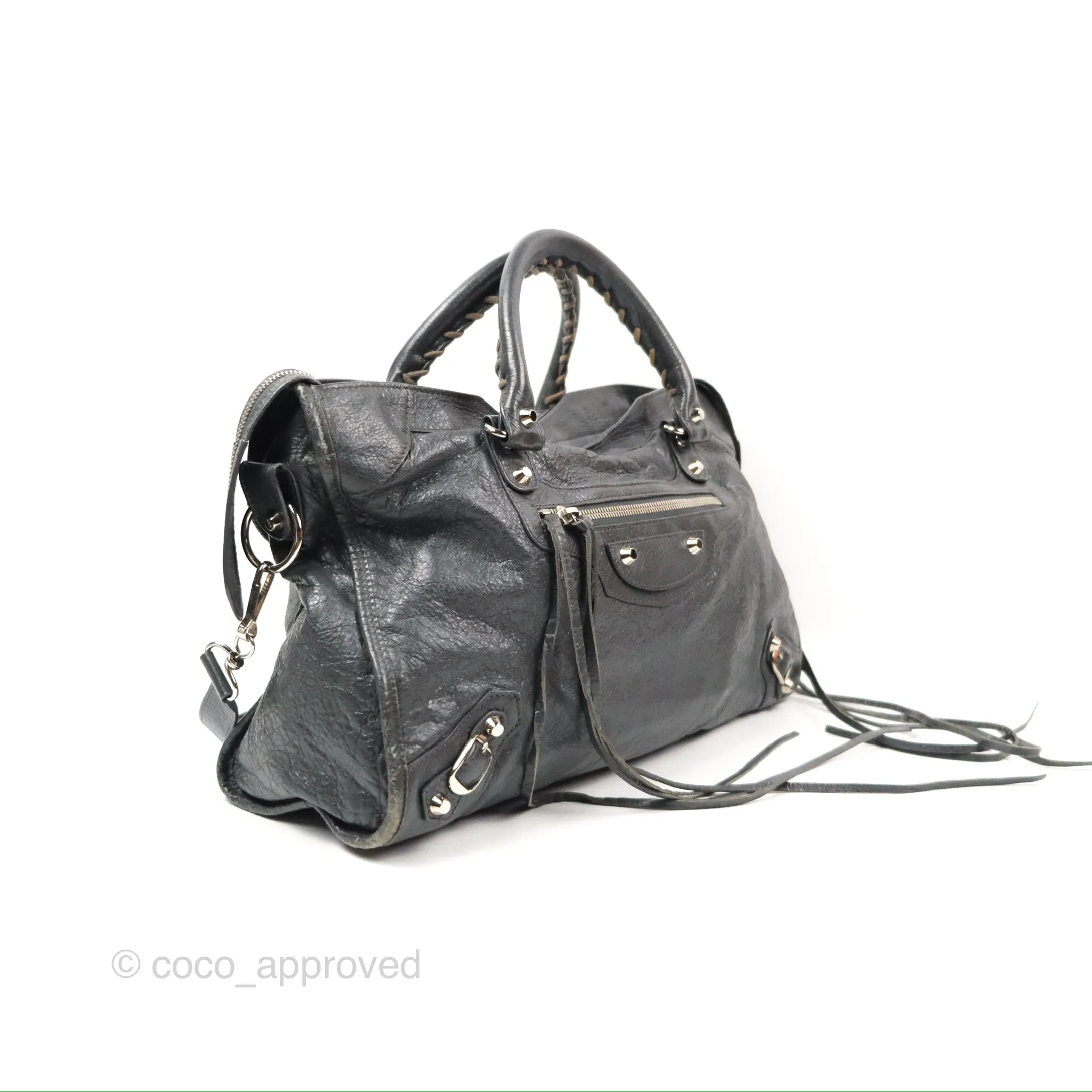 Balenciaga Classic City Bag Dark Grey Calfskin Silver Hardware
