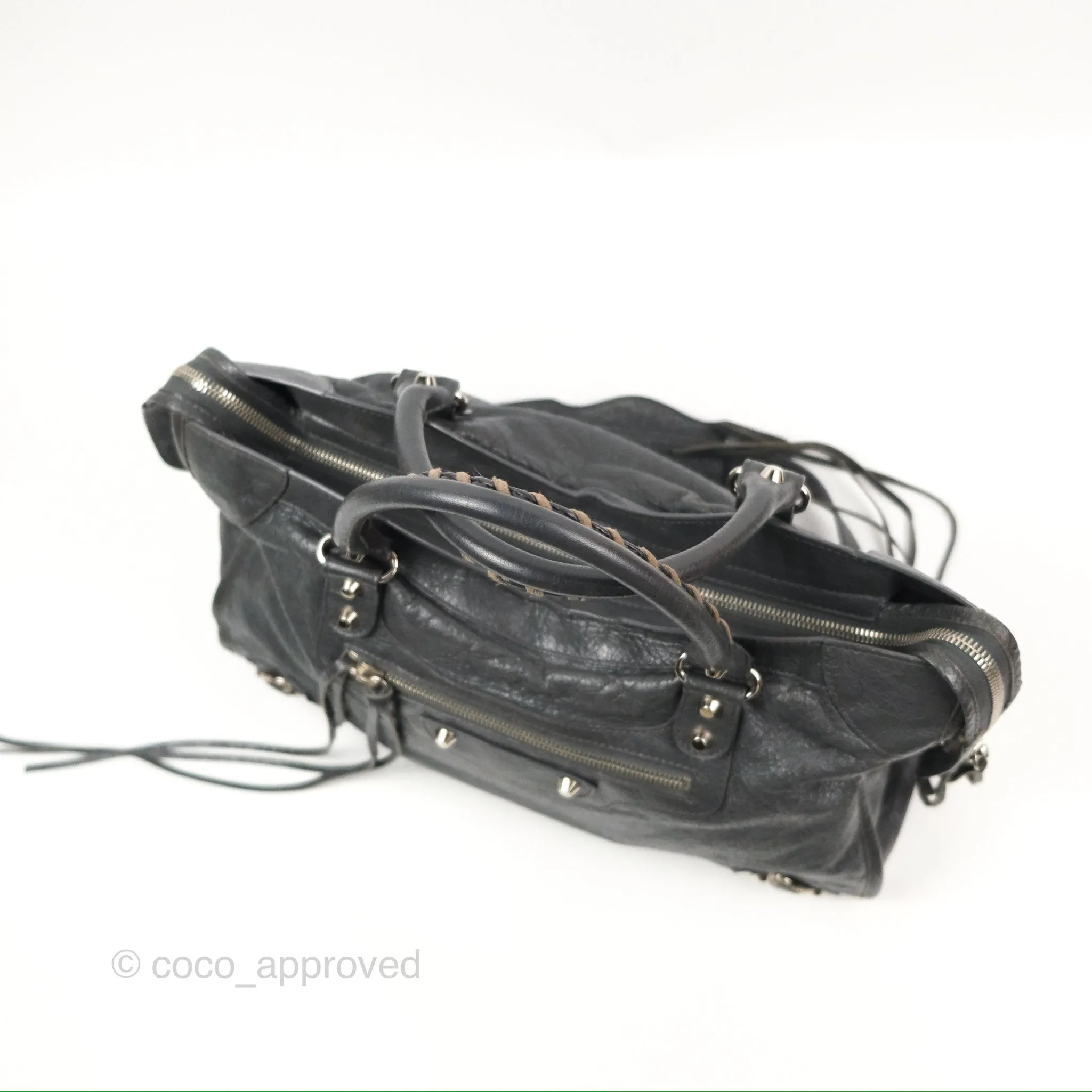 Balenciaga Classic City Bag Dark Grey Calfskin Silver Hardware