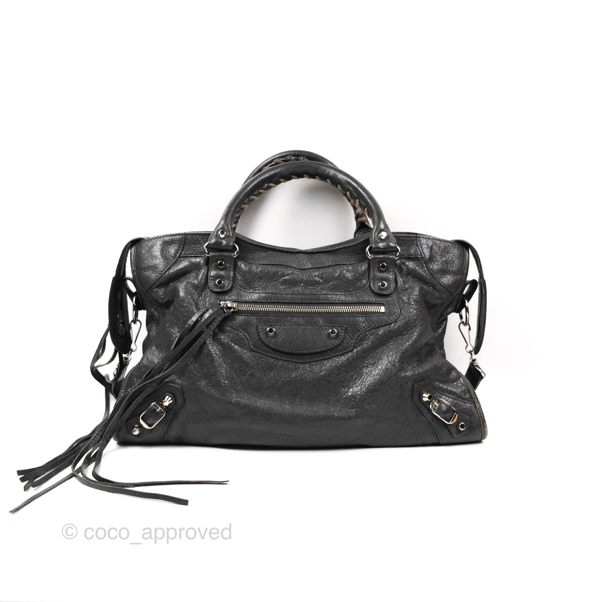 Balenciaga Classic City Bag Dark Grey Calfskin Silver Hardware