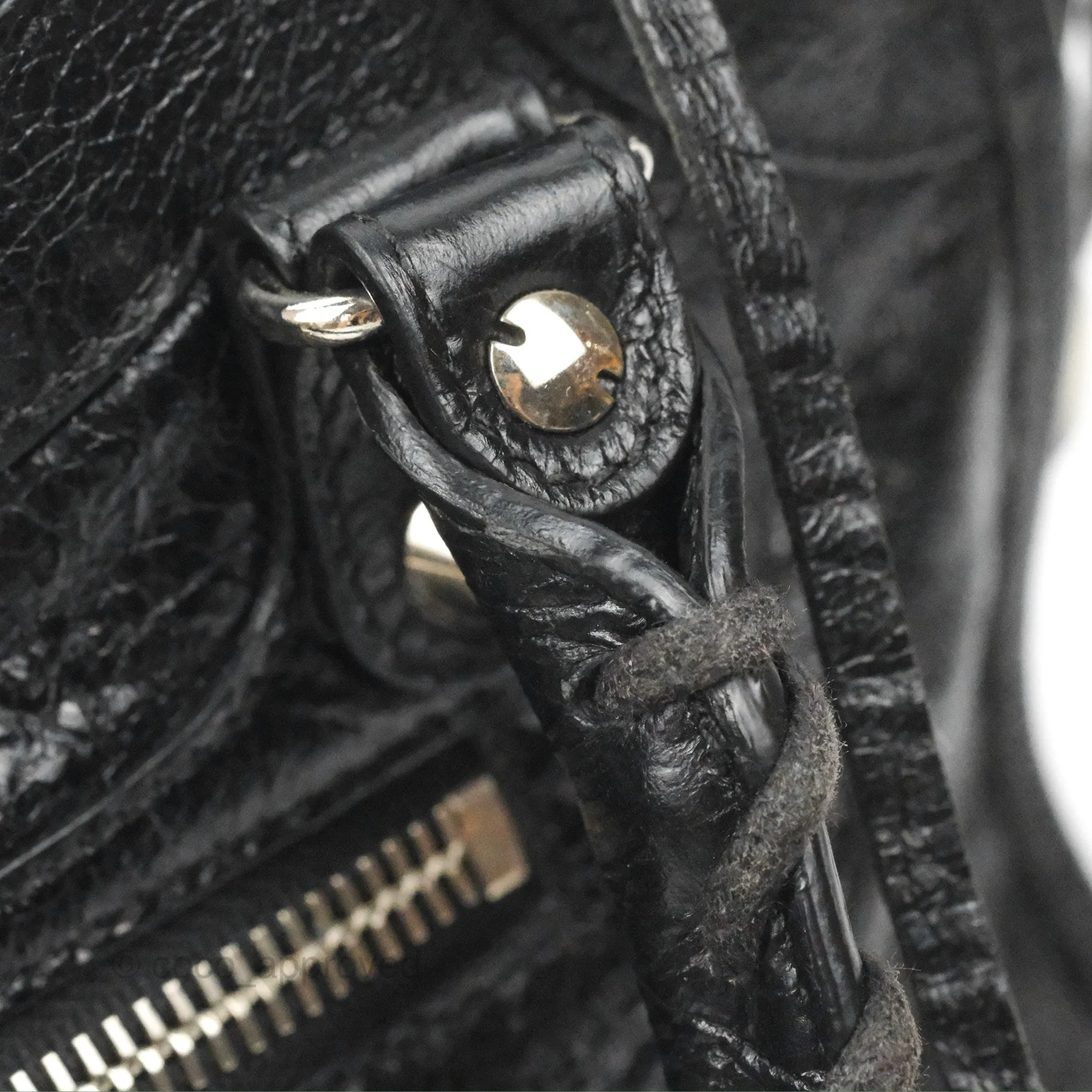 Balenciaga Classic Mini City Bag Black Aged Calfskin Silver Hardware