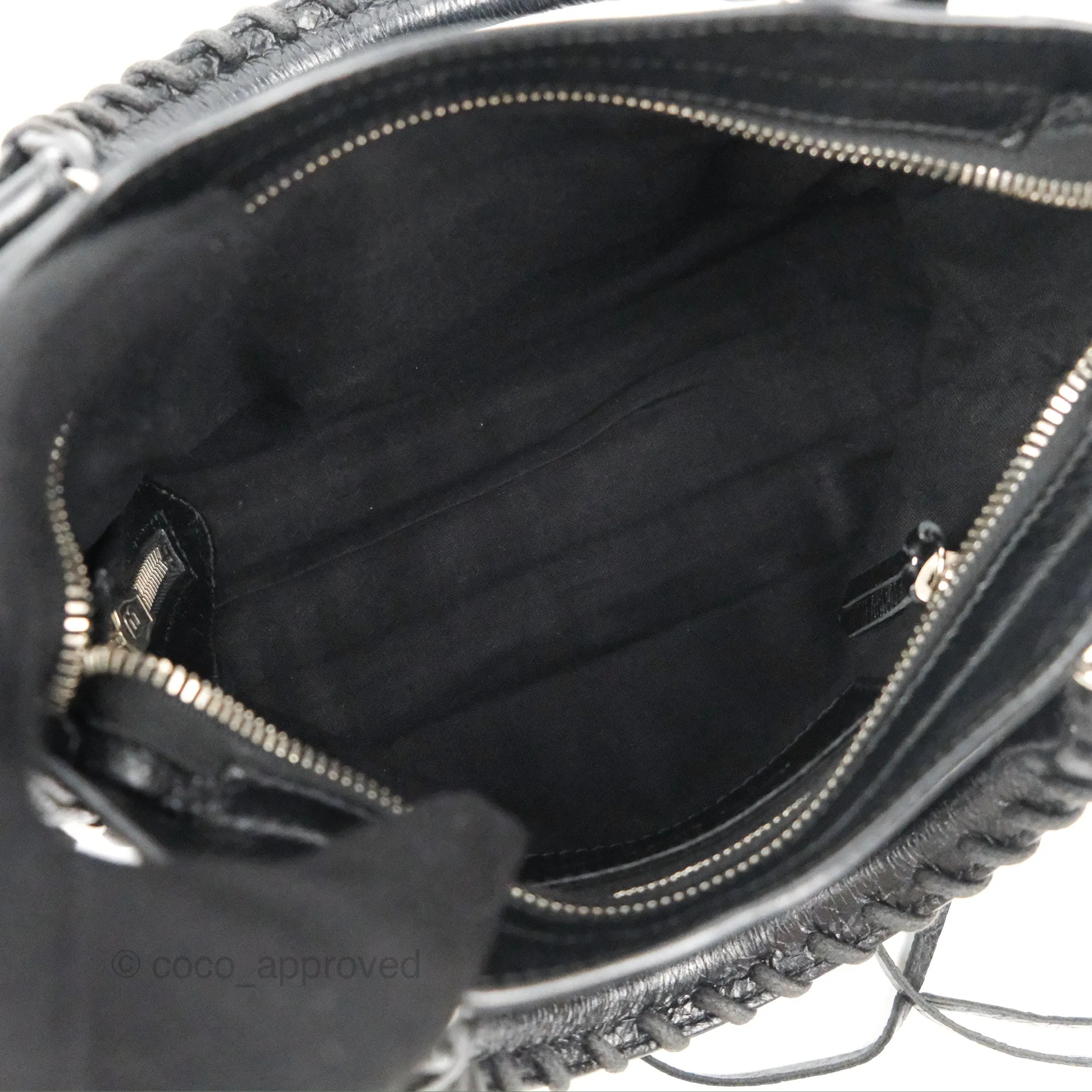 Balenciaga Classic Mini City Bag Black Aged Calfskin Silver Hardware