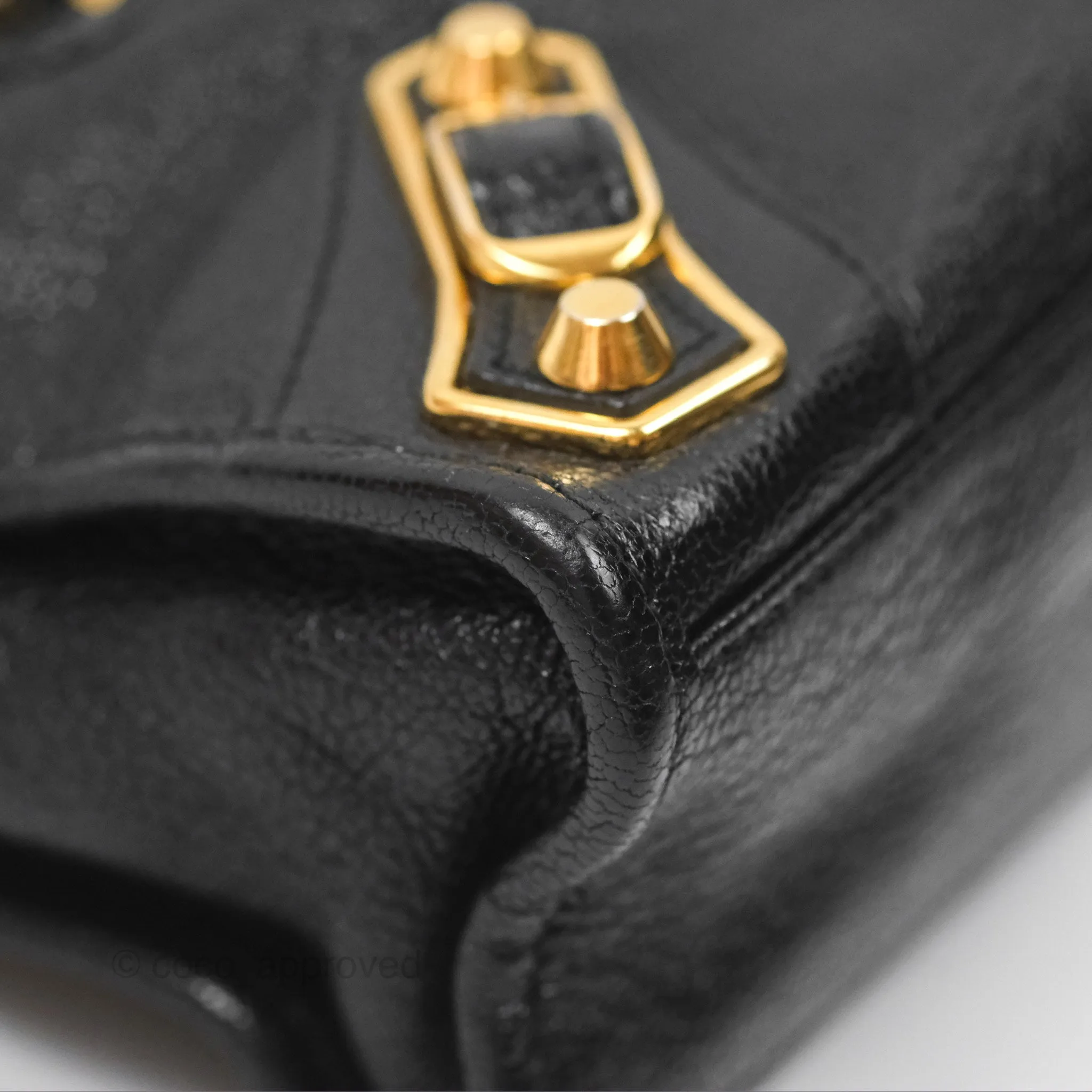 Balenciaga Classic Mini City Bag Black Grained Calfskin Gold Hardware
