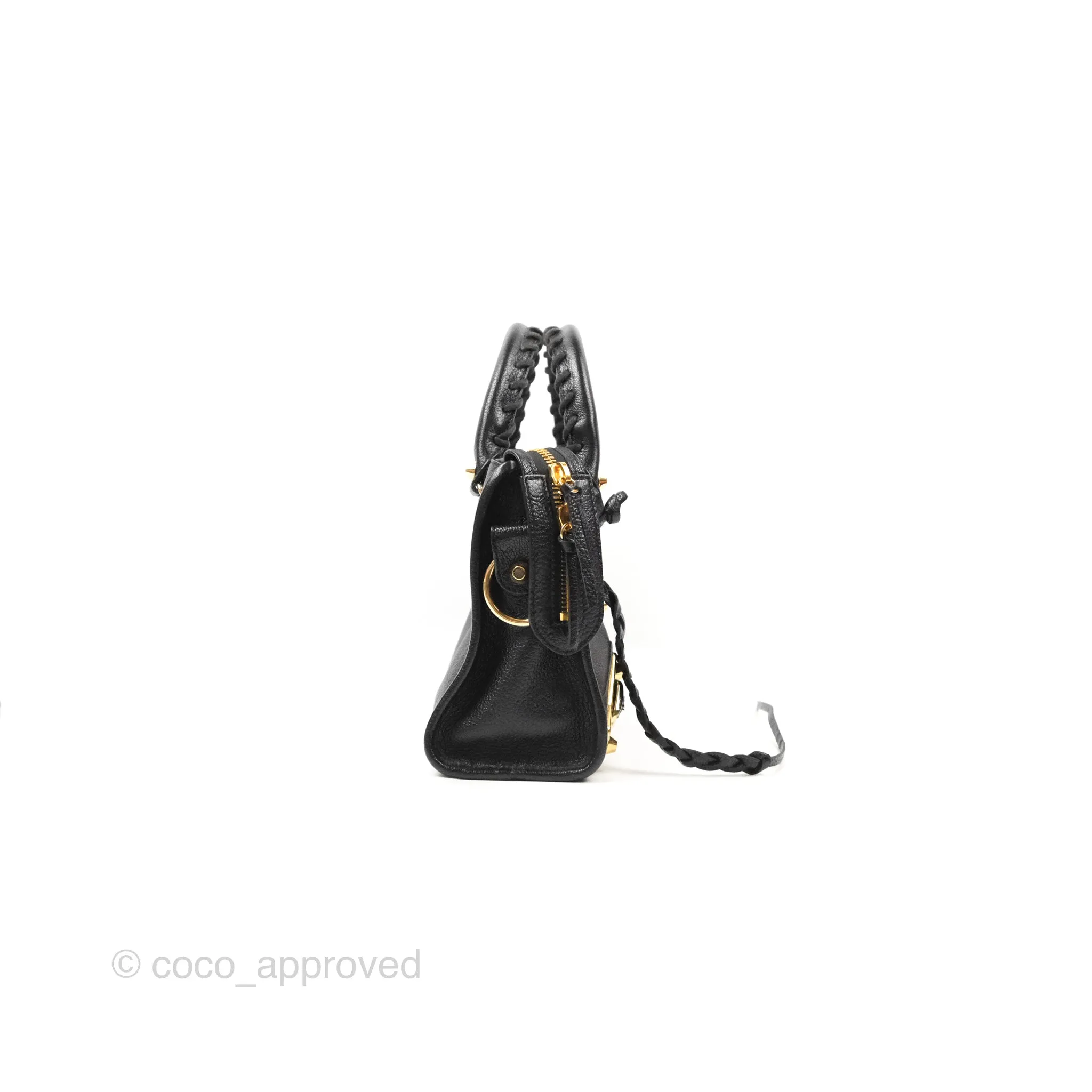 Balenciaga Classic Mini City Bag Black Grained Calfskin Gold Hardware