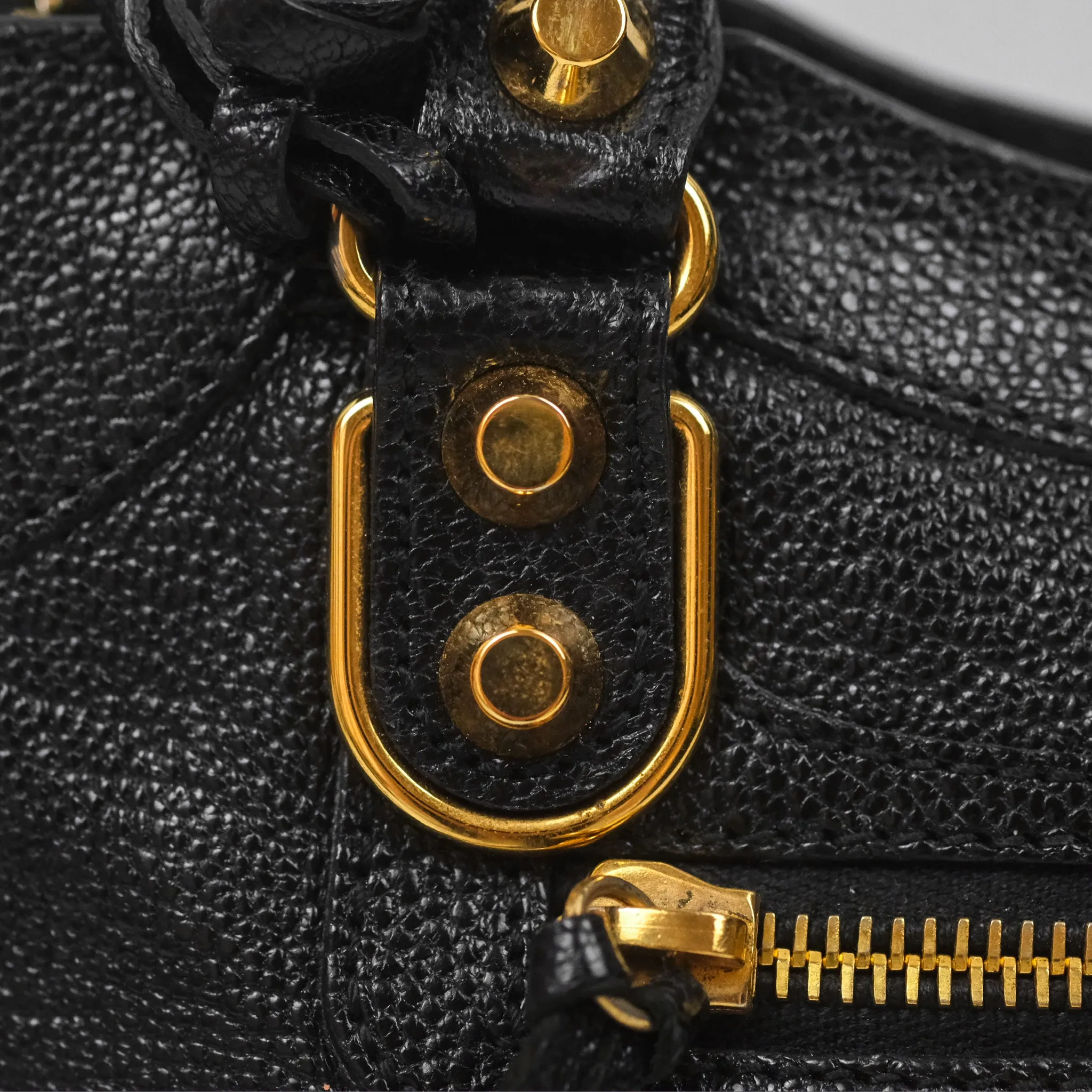 Balenciaga Classic Mini City Bag Black Grained Calfskin Gold Hardware
