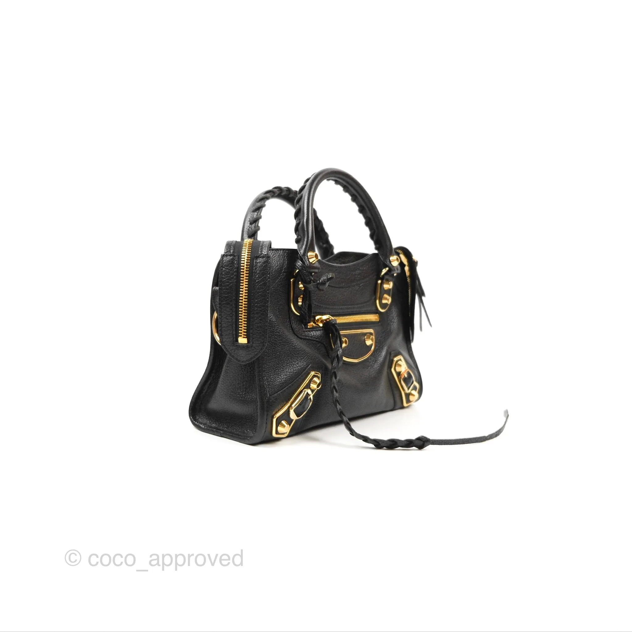 Balenciaga Classic Mini City Bag Black Grained Calfskin Gold Hardware