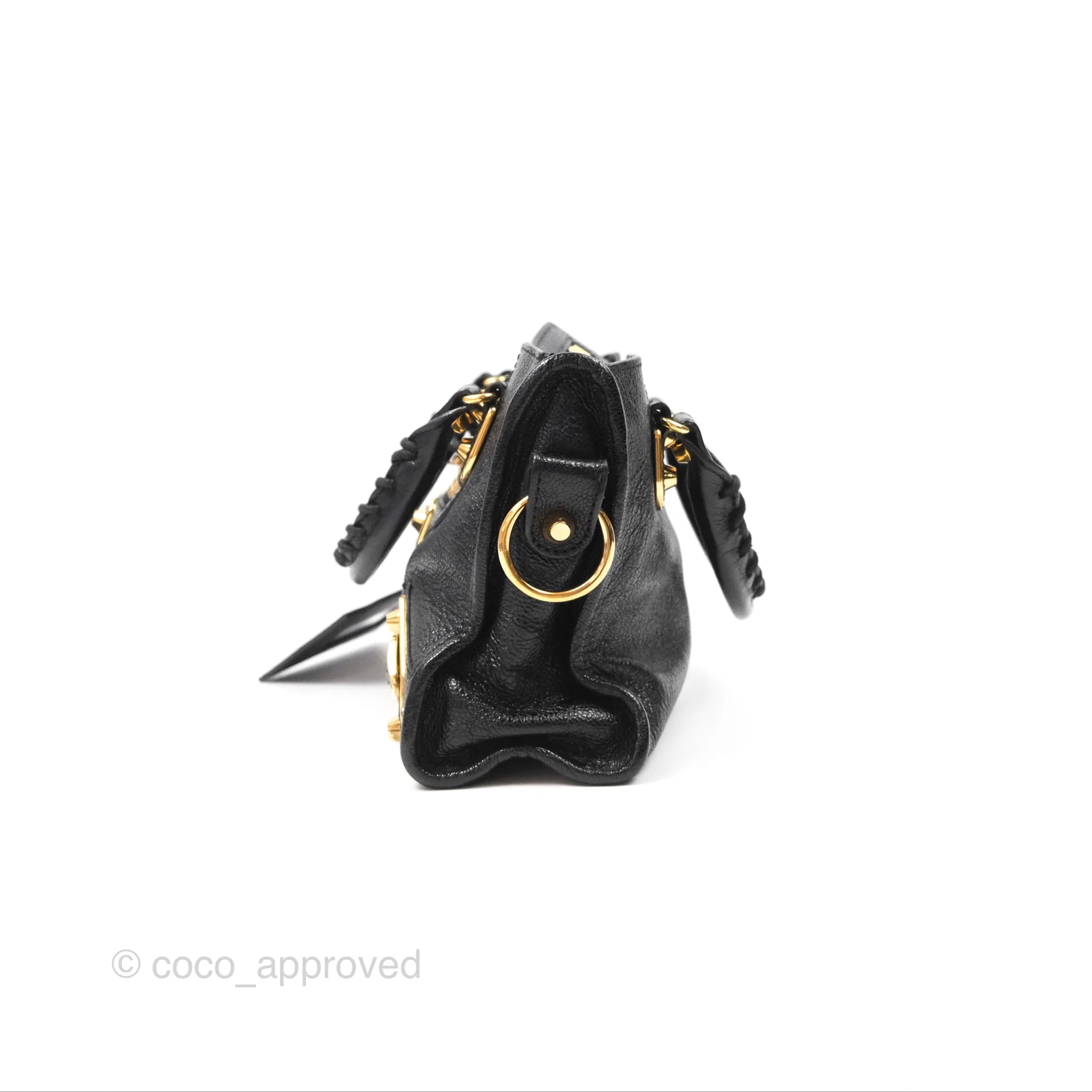 Balenciaga Classic Mini City Bag Black Grained Calfskin Gold Hardware