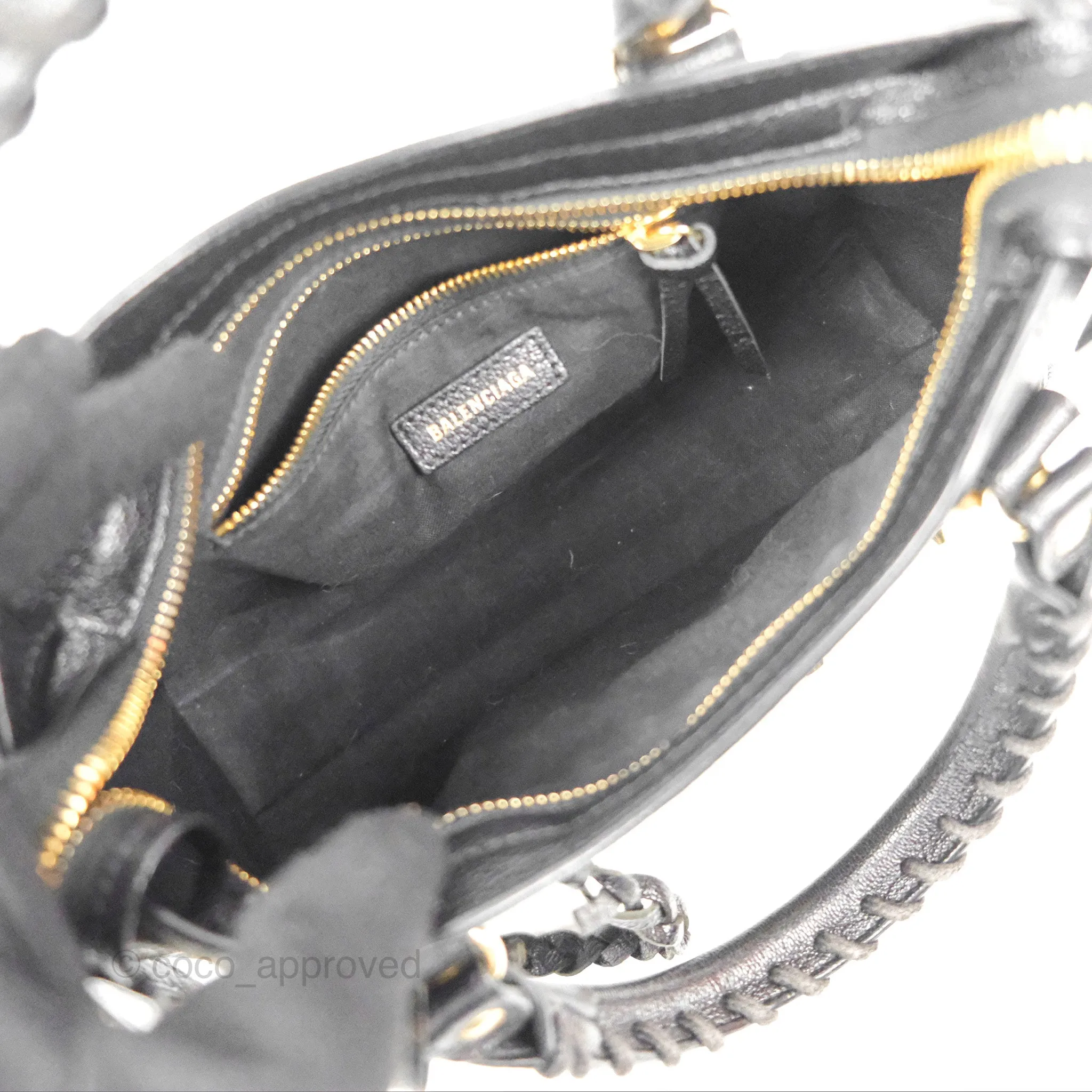 Balenciaga Classic Mini City Bag Black Grained Calfskin Gold Hardware