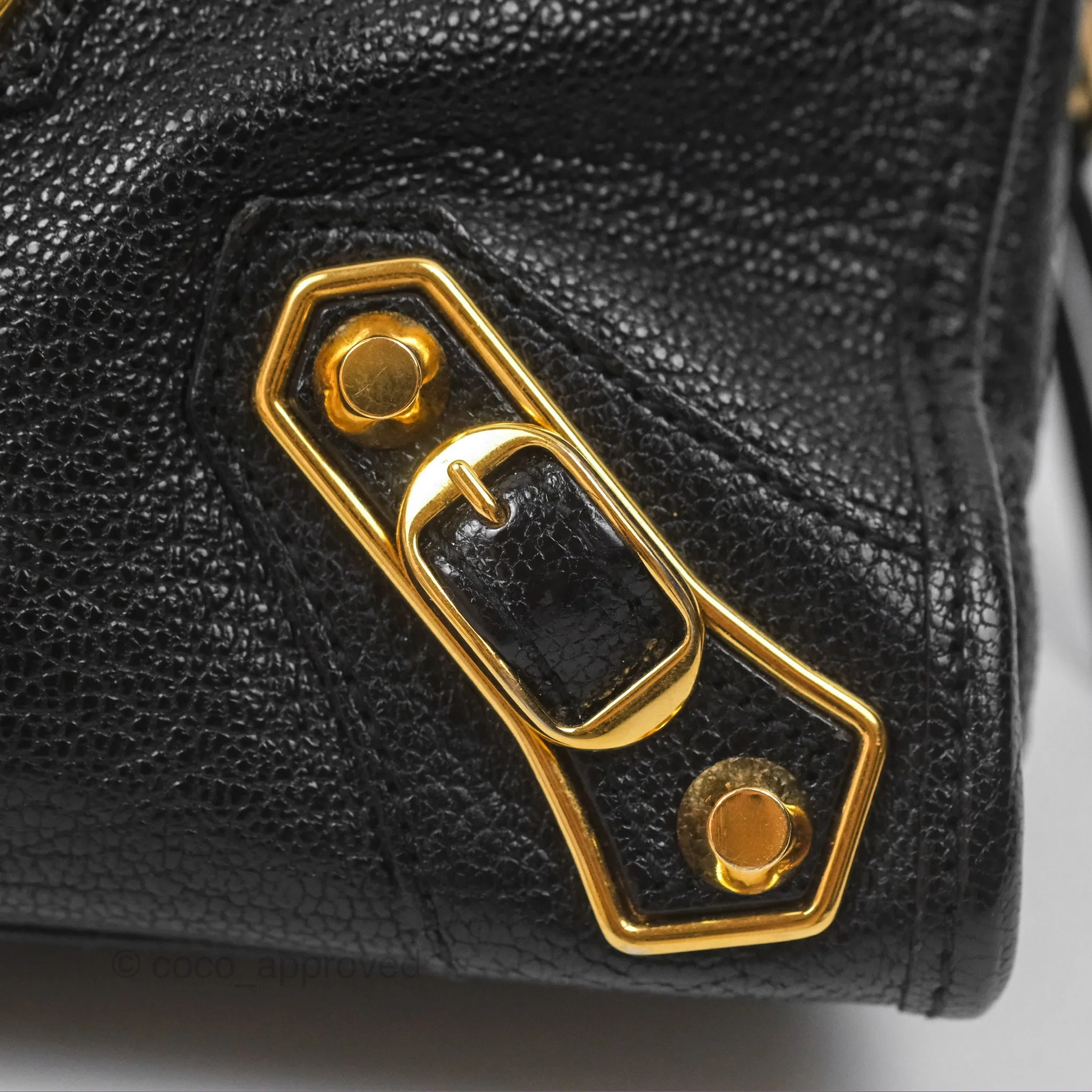 Balenciaga Classic Mini City Bag Black Grained Calfskin Gold Hardware