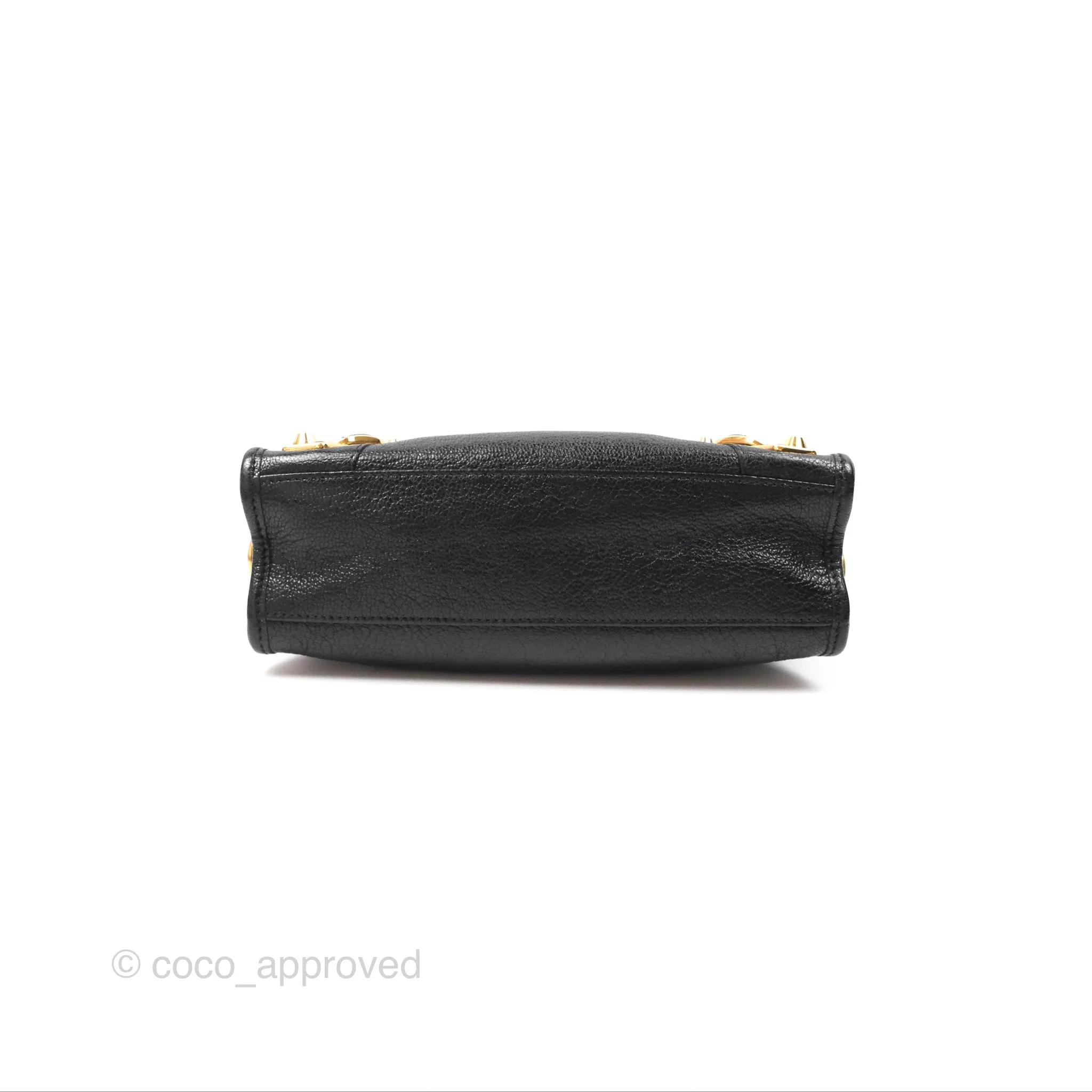 Balenciaga Classic Mini City Bag Black Grained Calfskin Gold Hardware