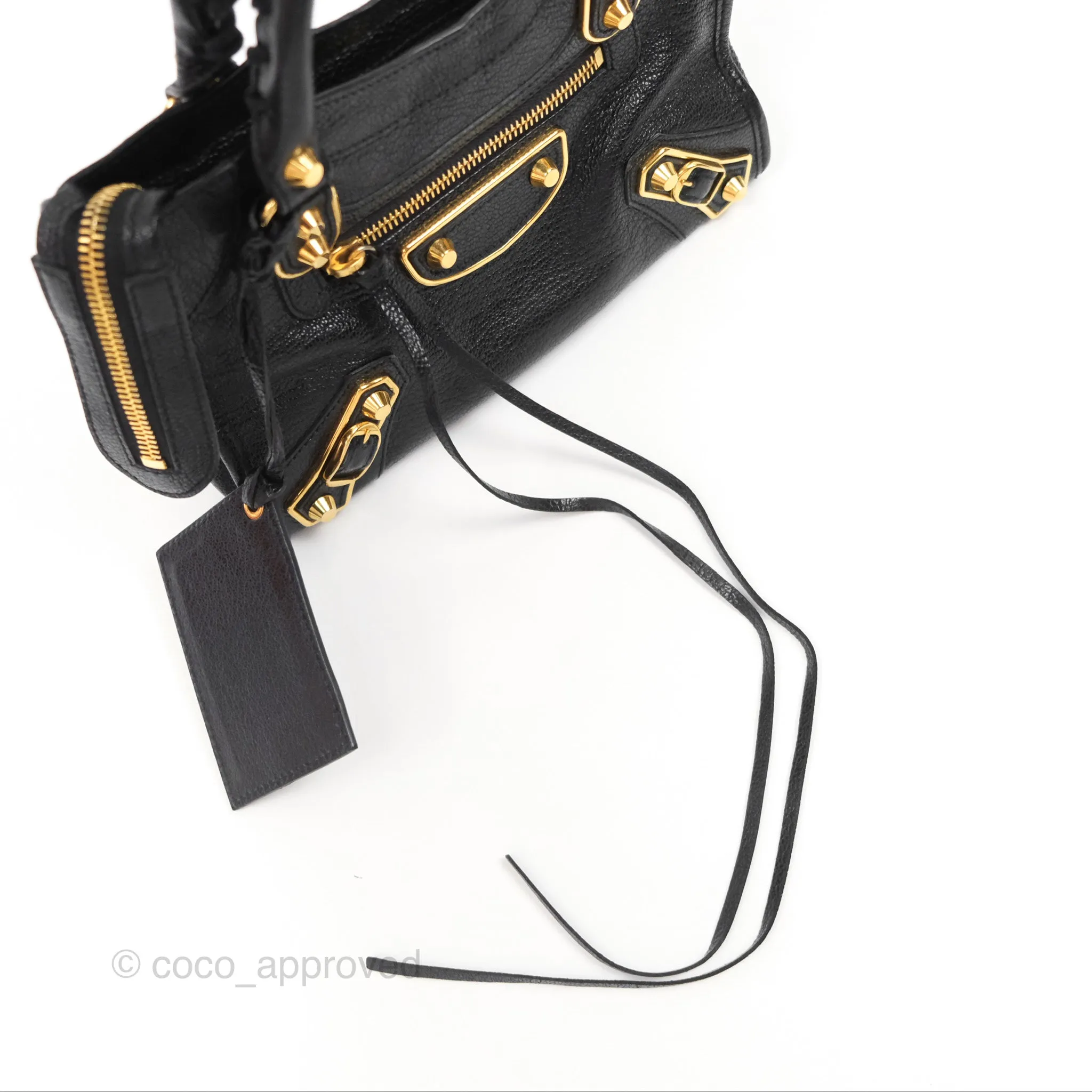 Balenciaga Classic Mini City Bag Black Grained Calfskin Gold Hardware