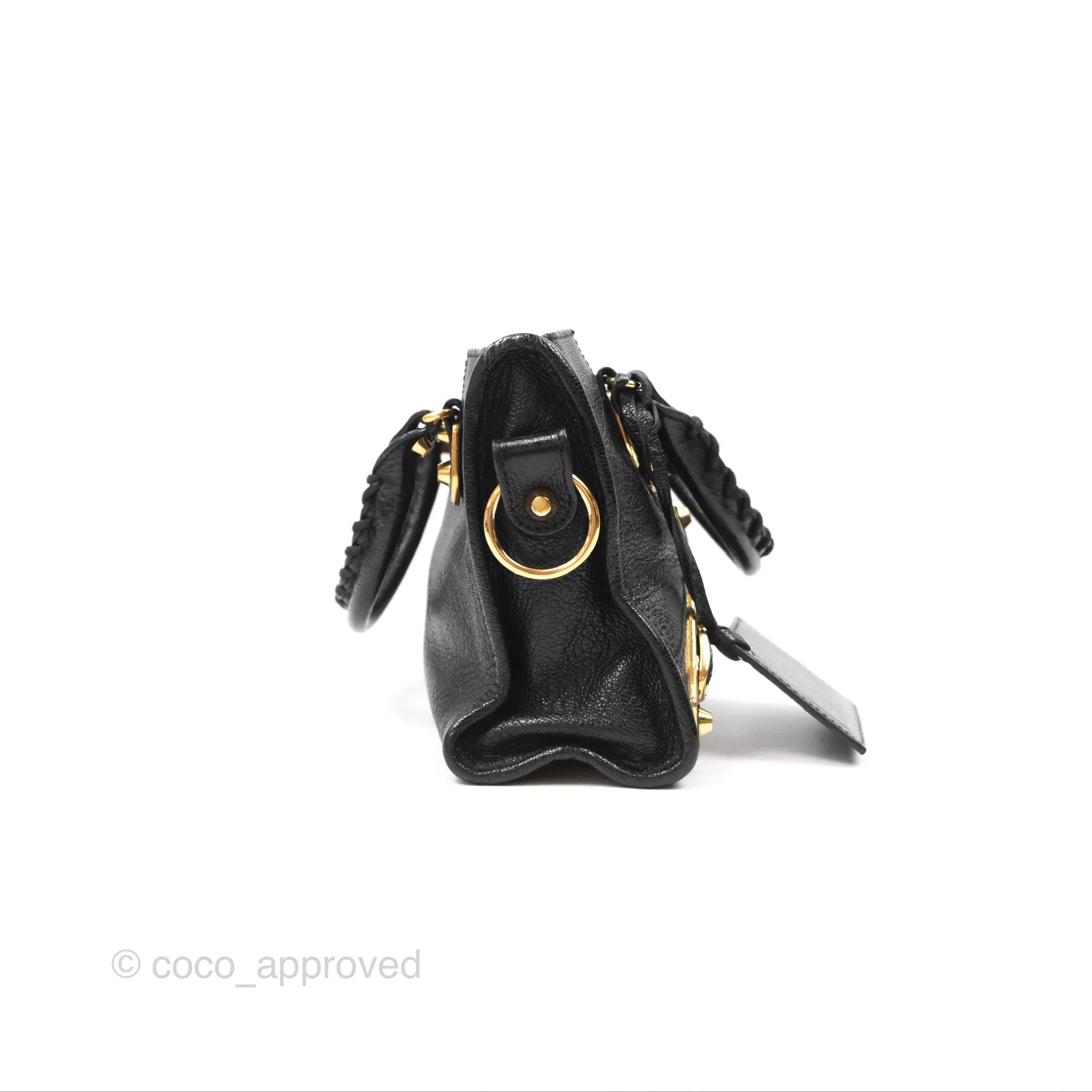 Balenciaga Classic Mini City Bag Black Grained Calfskin Gold Hardware
